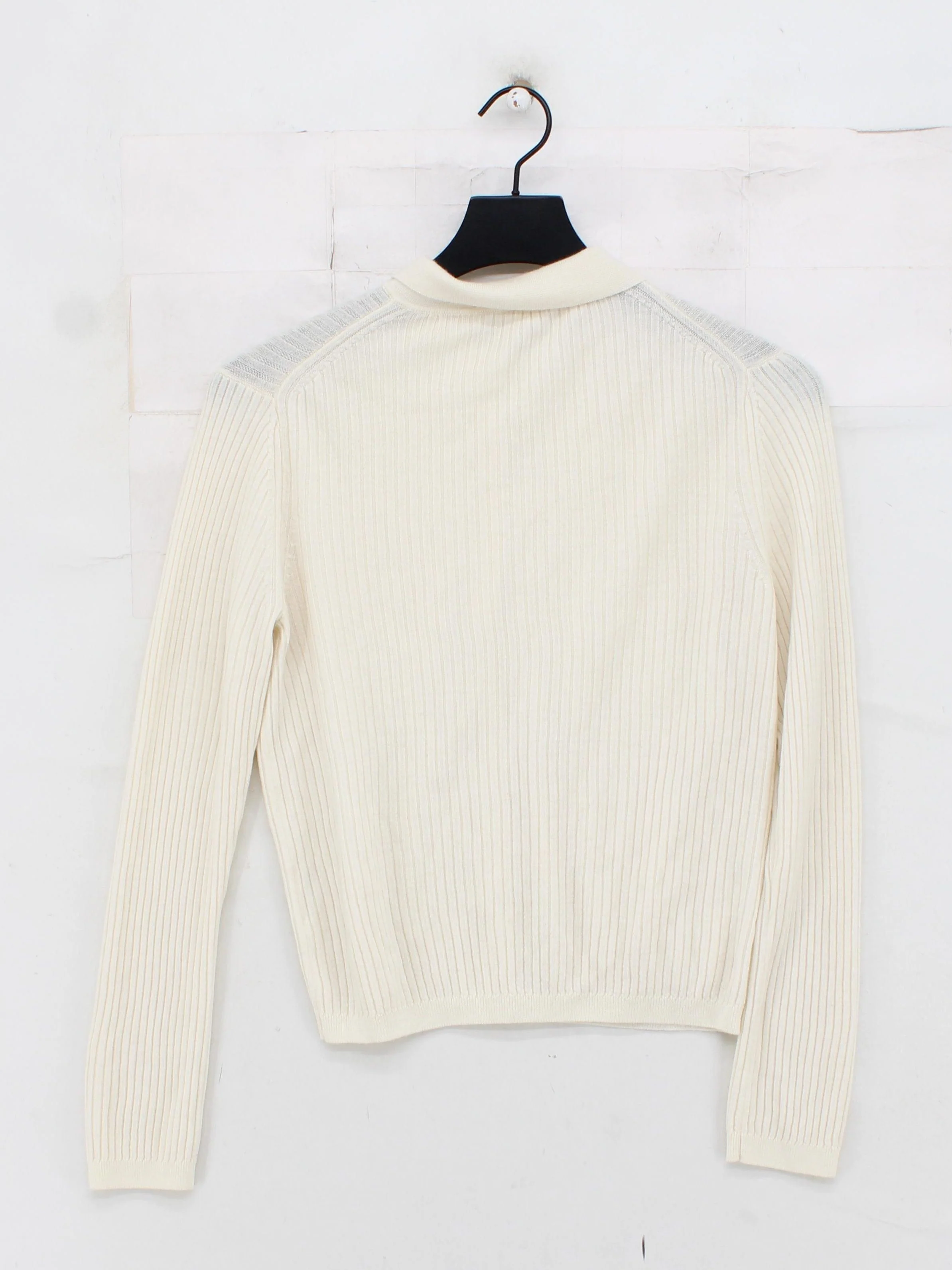 Uniqlo Women's Cardigan M Cream 100% Other Collared Cardigan - Image 2