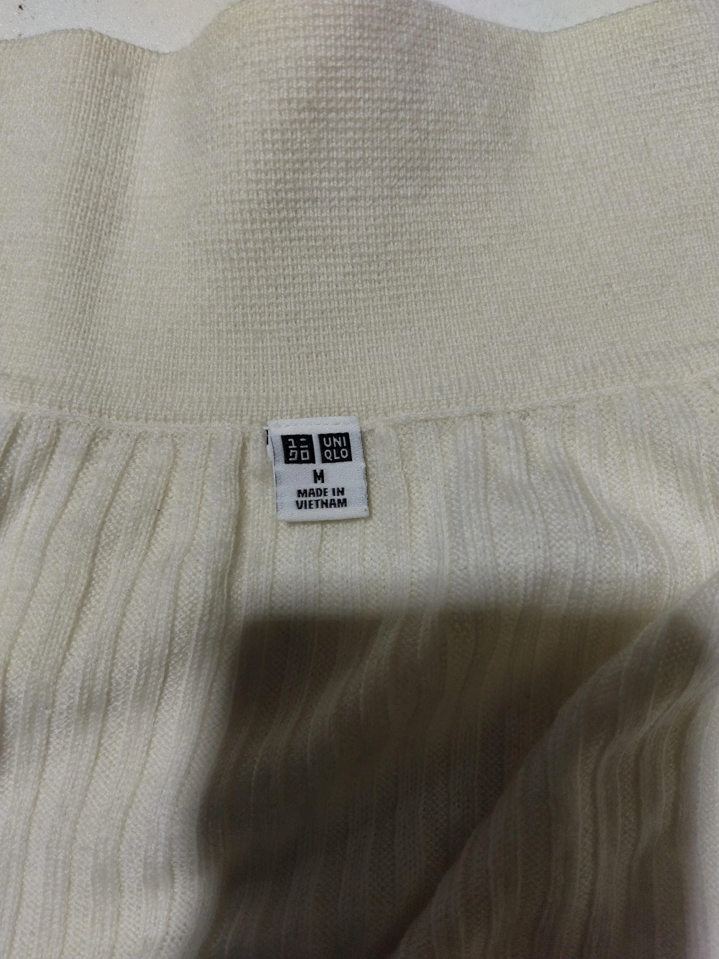 Uniqlo Women's Cardigan M Cream 100% Other Collared Cardigan - Image 5