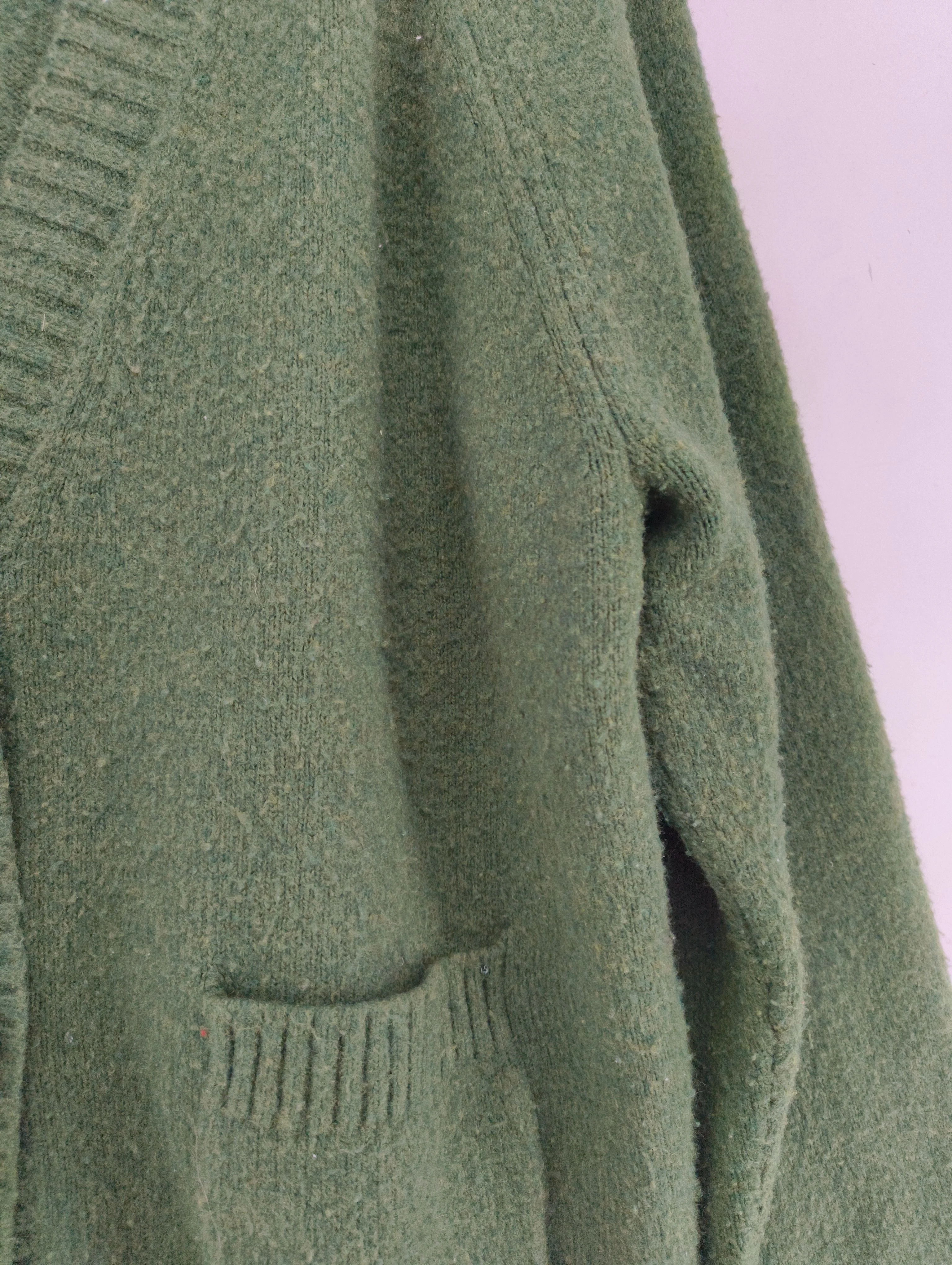 Uniqlo Women's Cardigan M Green Acrylic with Polyamide, Wool, Elastane Cardigan - Image 5