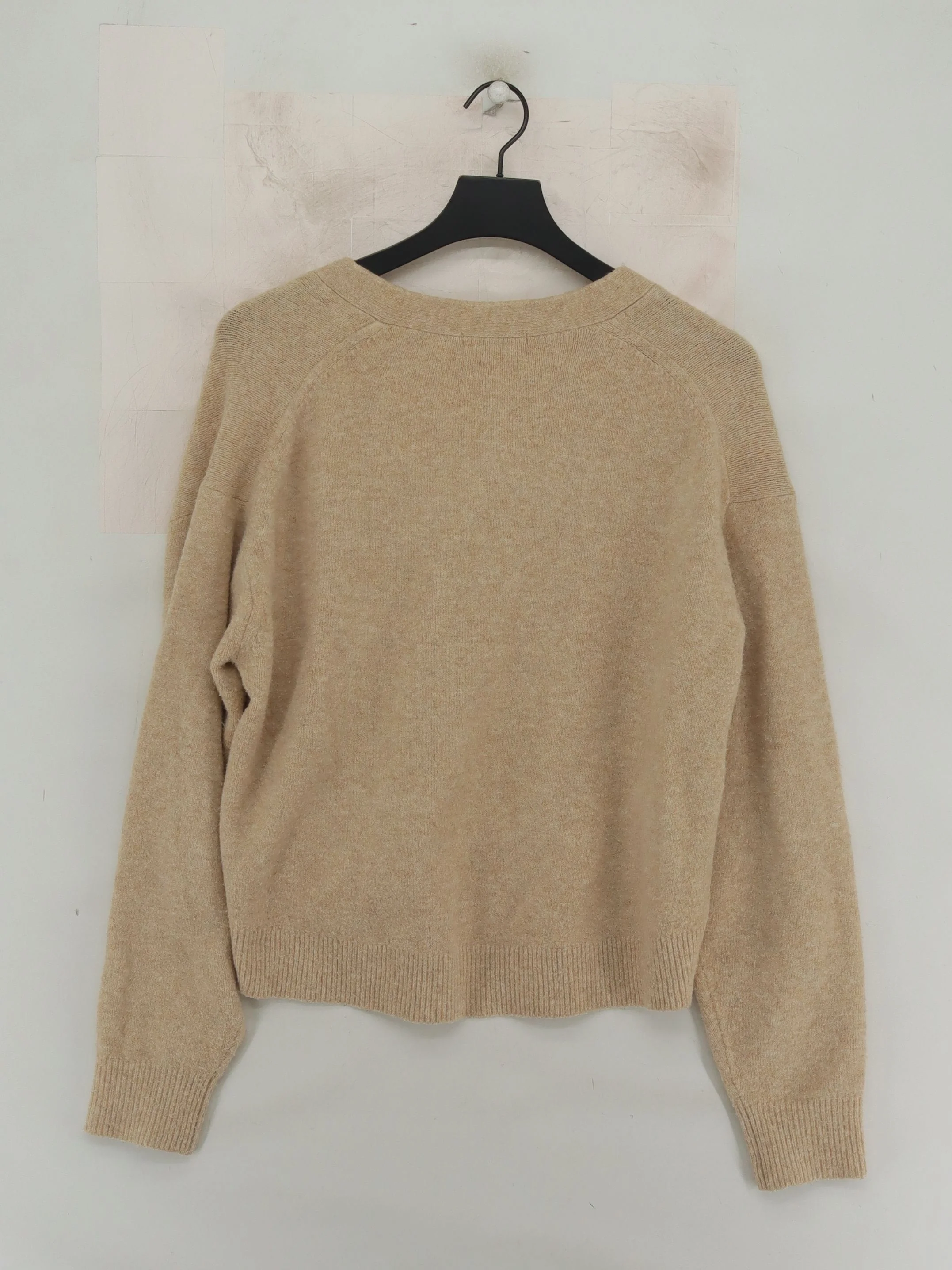 Uniqlo Women's Cardigan M Tan Acrylic with Polyamide, Elastane V-Neck Cardigan - Image 2