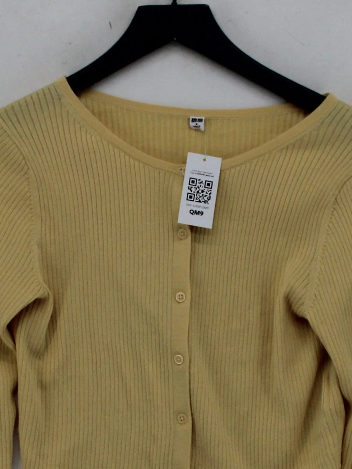 Uniqlo Women's Cardigan M Yellow 100% Cotton Round Neck Cardigan - Image 3
