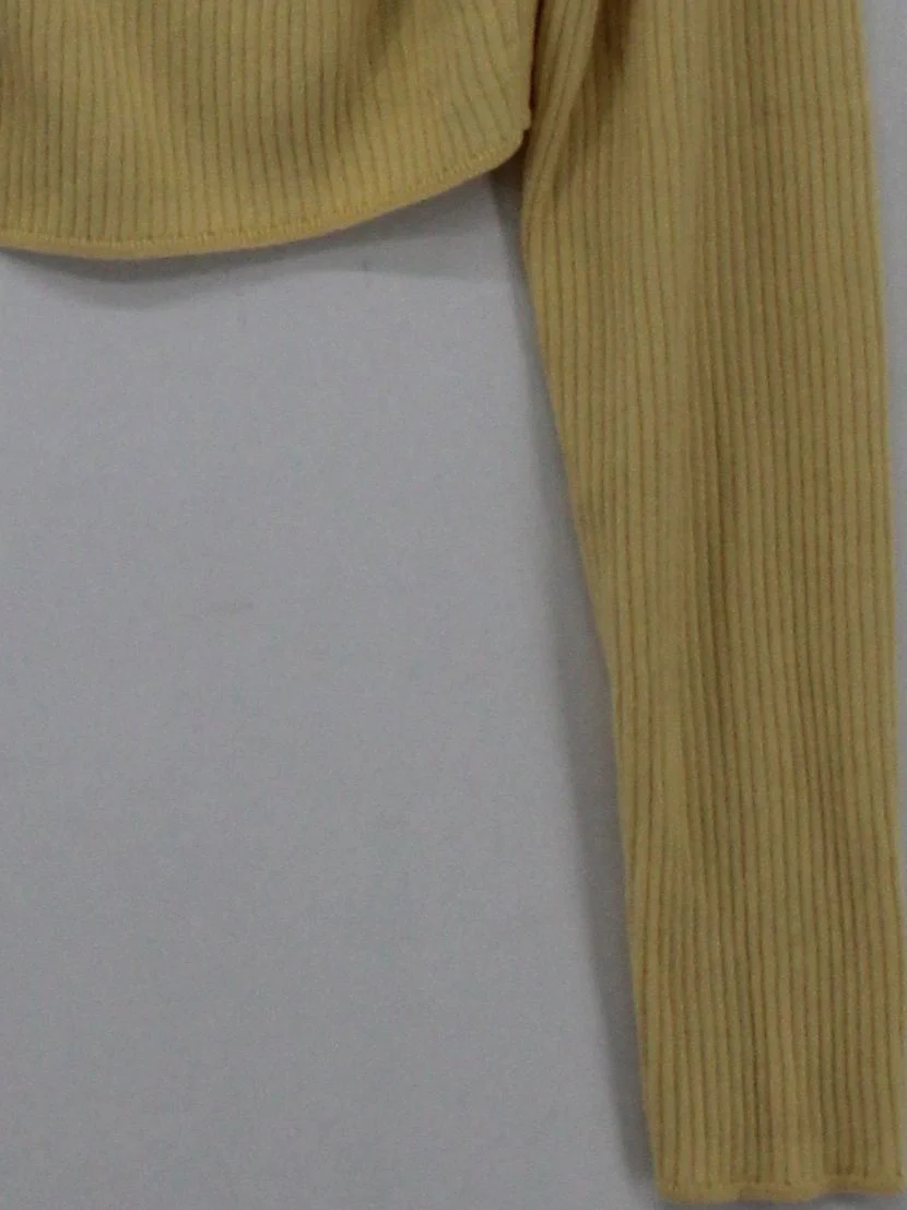 Uniqlo Women's Cardigan M Yellow 100% Cotton Round Neck Cardigan - Image 4