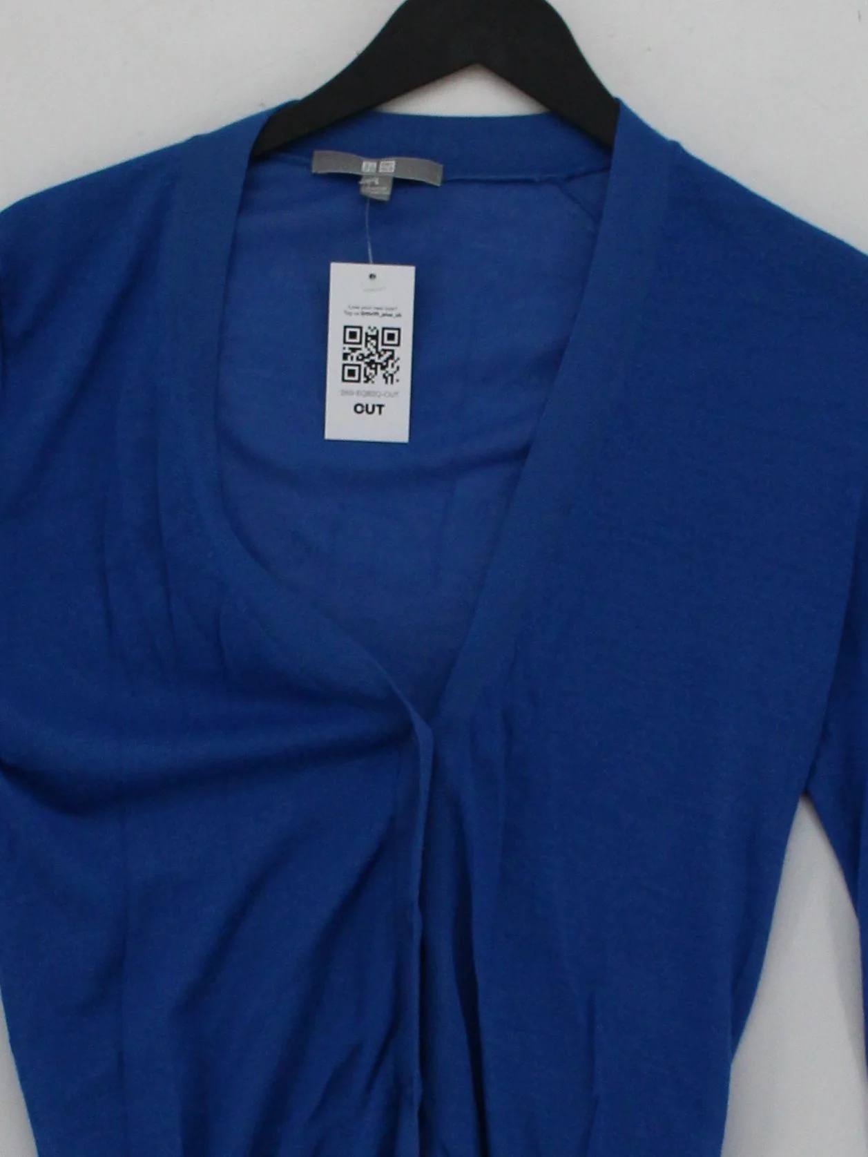 Uniqlo Women's Cardigan S Blue Viscose with Acetate V-Neck Cardigan - Image 3
