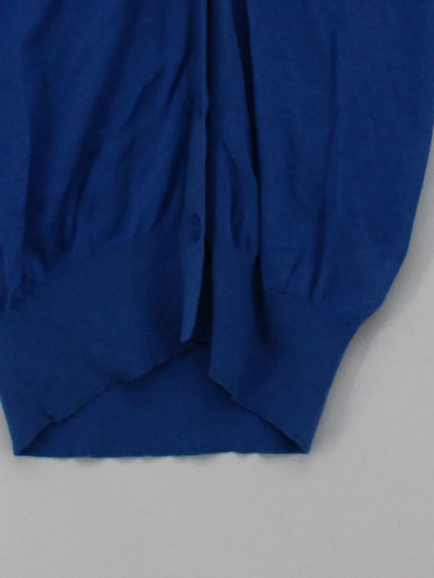 Uniqlo Women's Cardigan S Blue Viscose with Acetate V-Neck Cardigan - Image 4