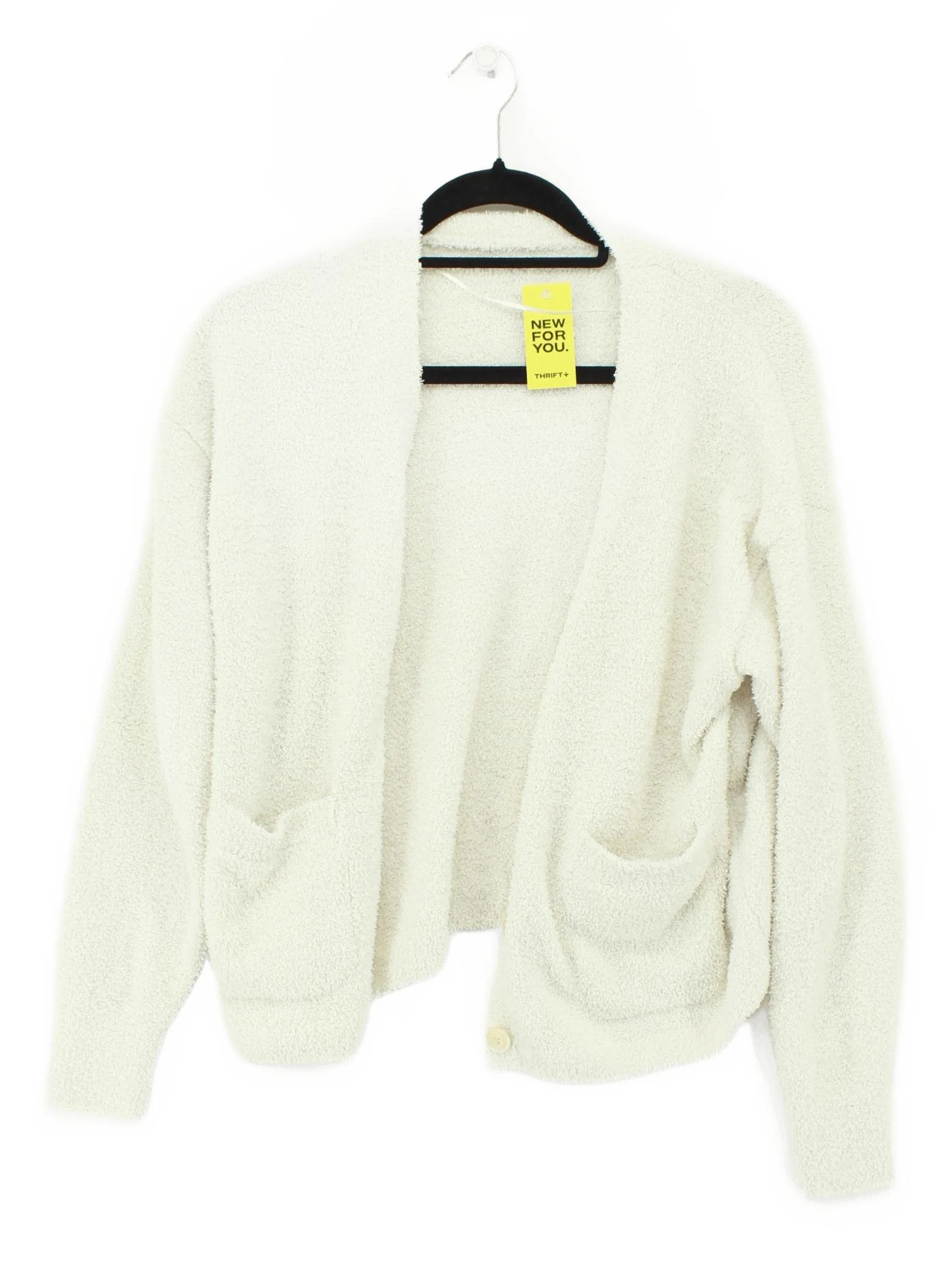 Uniqlo Women's Cardigan S Cream 100% Polyester V-Neck Cardigan