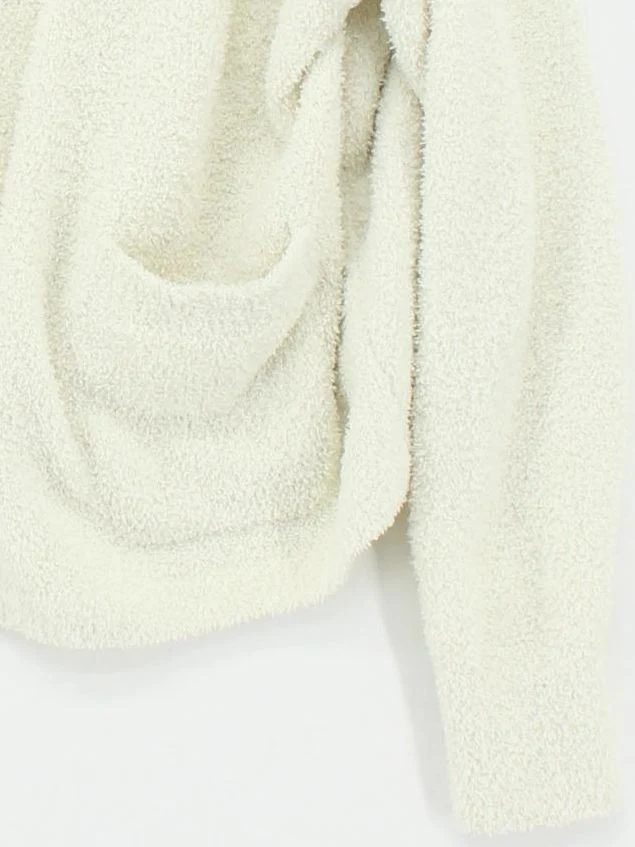 Uniqlo Women's Cardigan S Cream 100% Polyester V-Neck Cardigan - Image 4