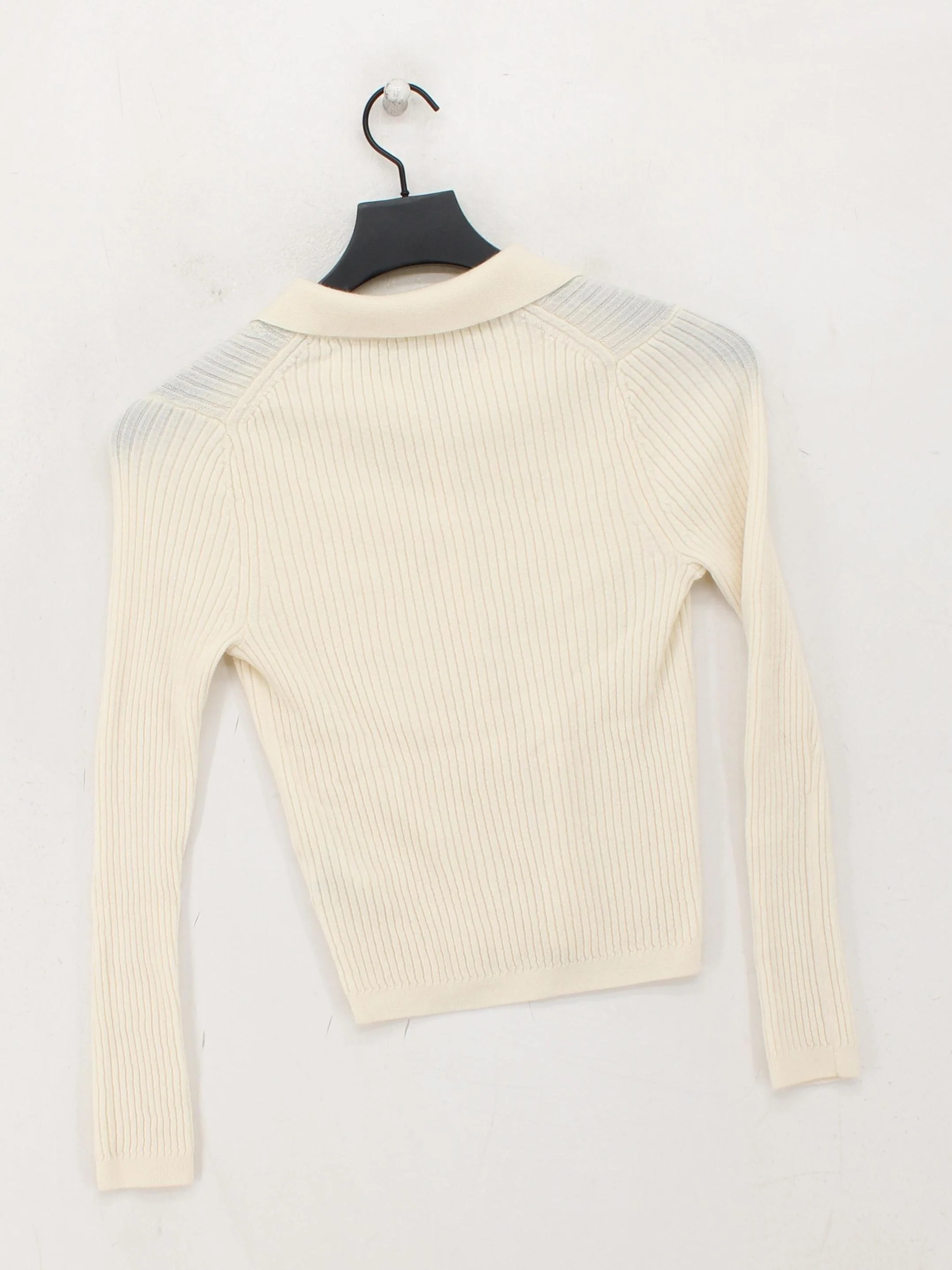 Uniqlo Women's Cardigan S Cream 100% Wool Collared Cardigan - Image 2