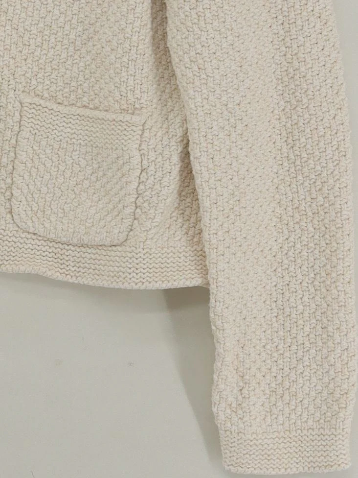 Uniqlo Women's Cardigan S Cream Cotton with Acrylic Round Neck Cardigan - Image 4