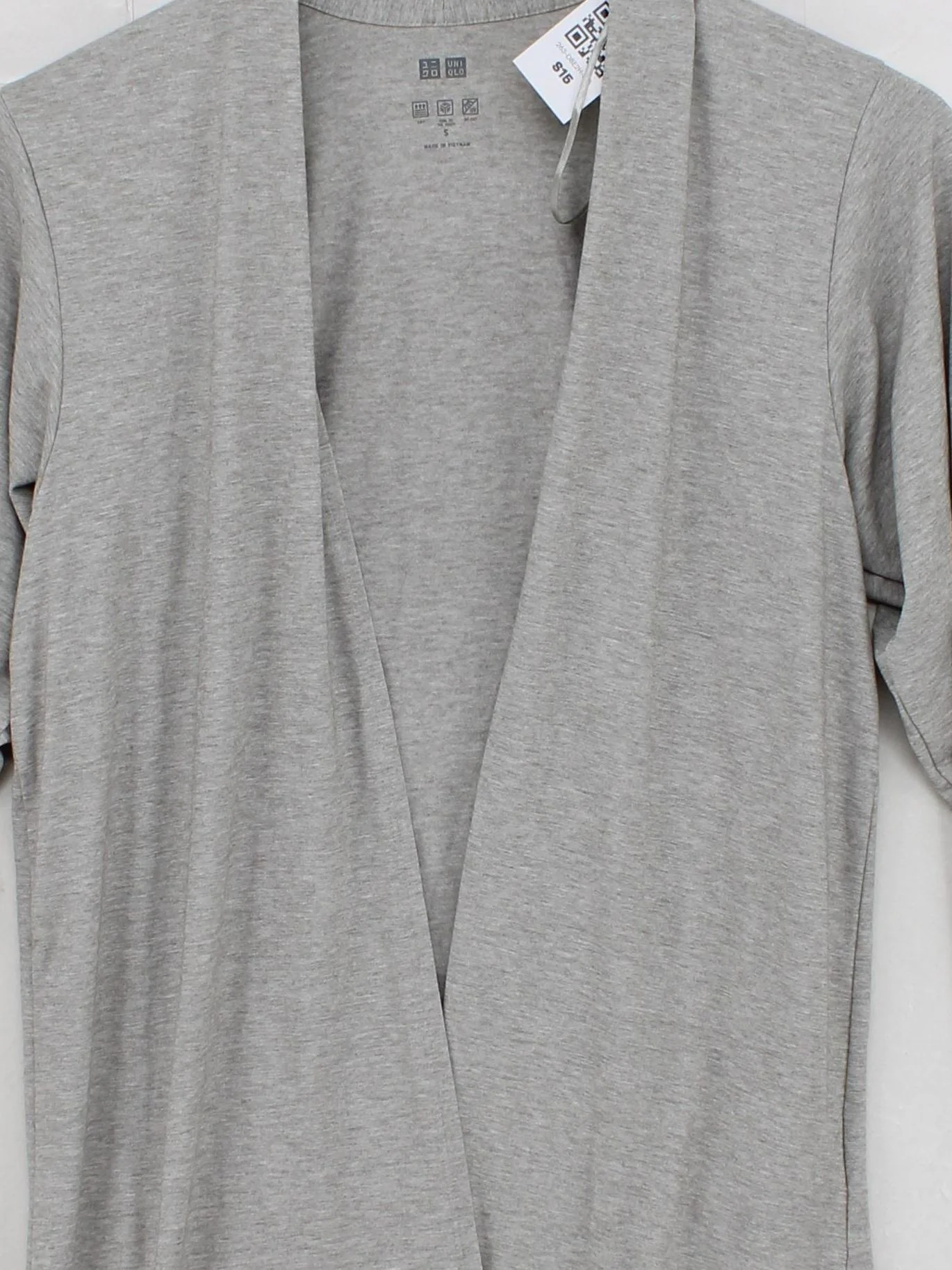 Uniqlo Women's Cardigan S Grey Polyester with Lyocell Modal, Elastane Cardigan - Image 3