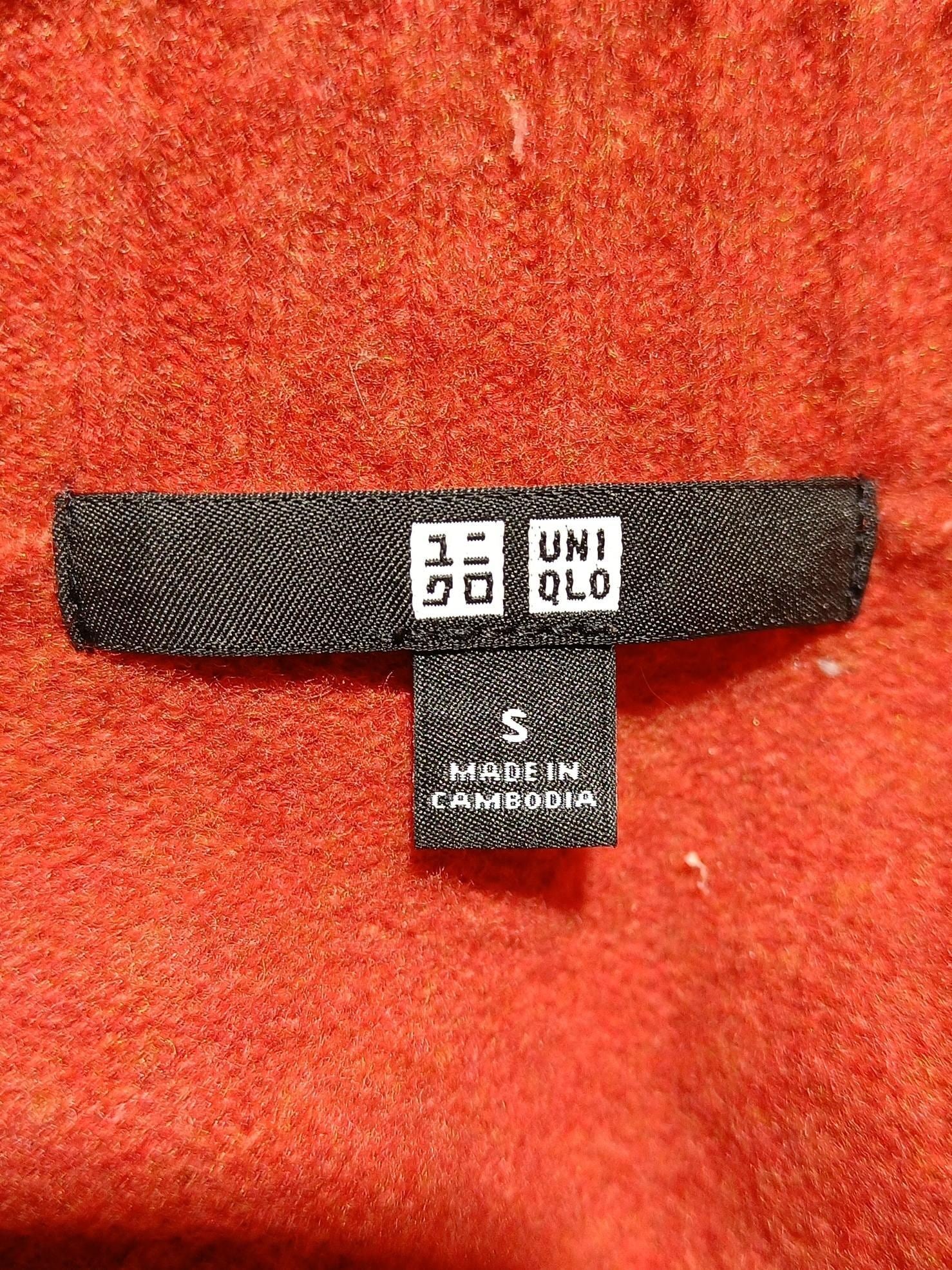 Uniqlo Women's Cardigan S Red Acrylic with Polyamide, Wool, Elastane Cardigan - Image 5