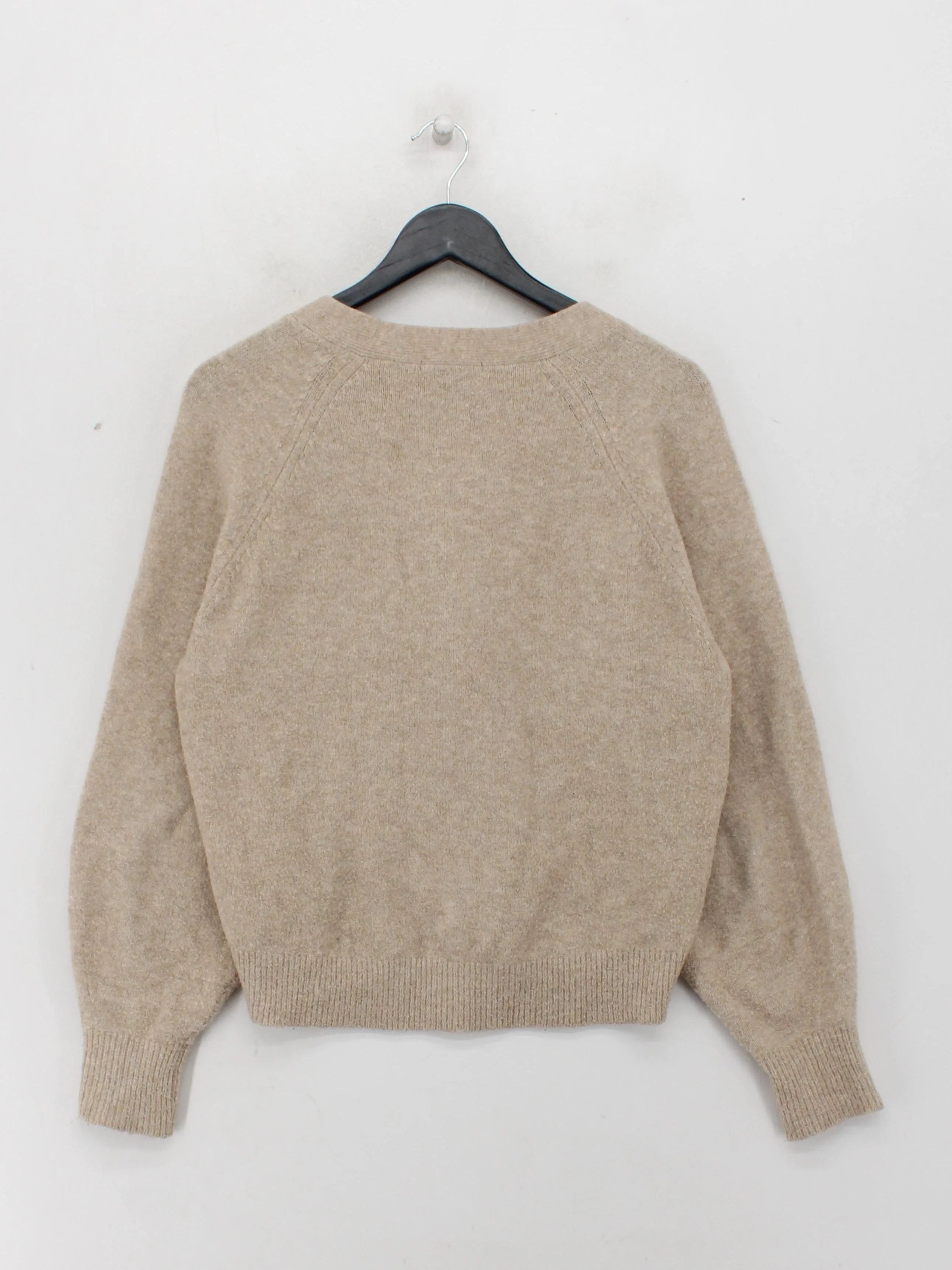 Uniqlo Women's Cardigan S Tan Acrylic with Polyamide, Wool V-Neck Cardigan - Image 2