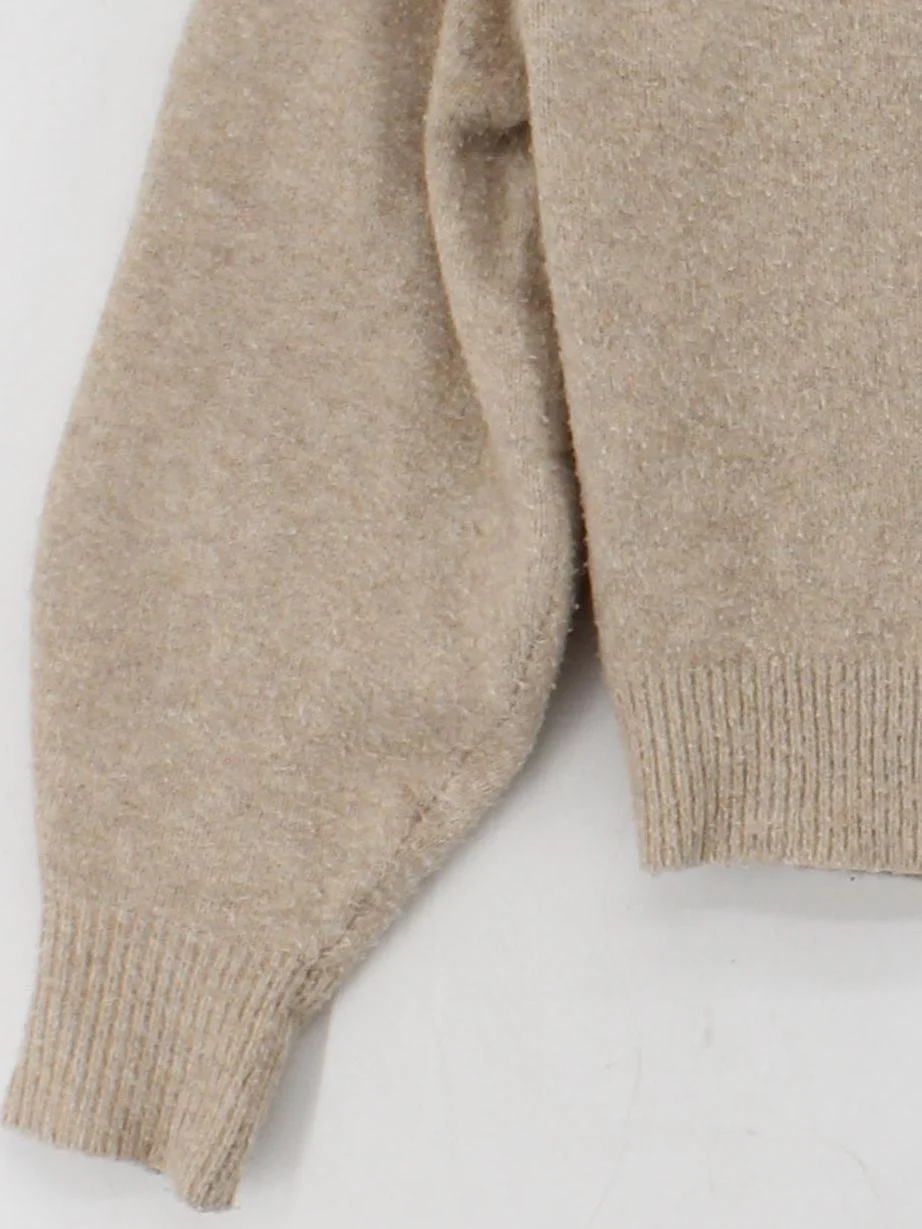 Uniqlo Women's Cardigan S Tan Acrylic with Polyamide, Wool V-Neck Cardigan - Image 4