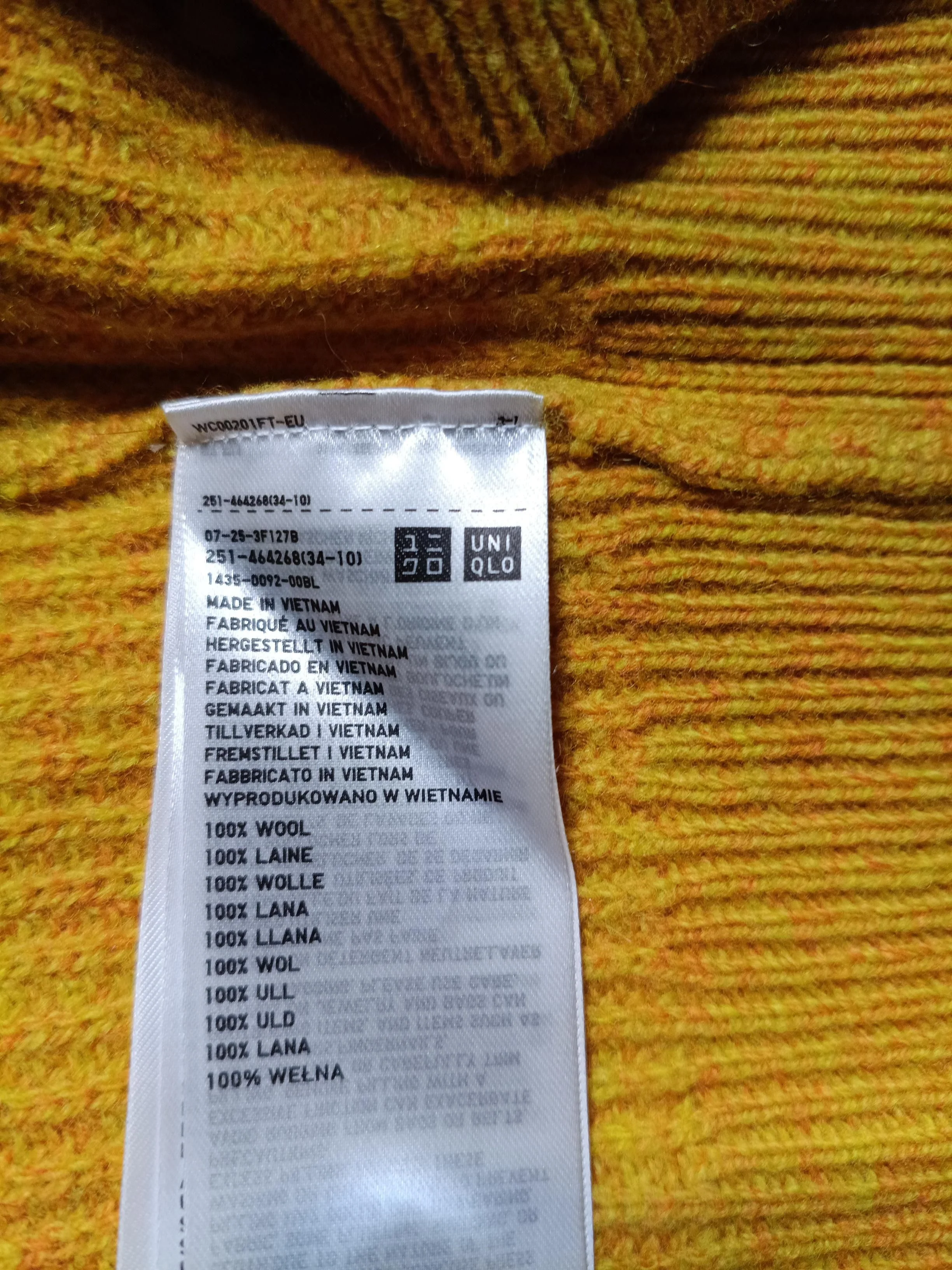 Uniqlo Women's Cardigan S Yellow 100% Wool Round Neck Cardigan - Image 6