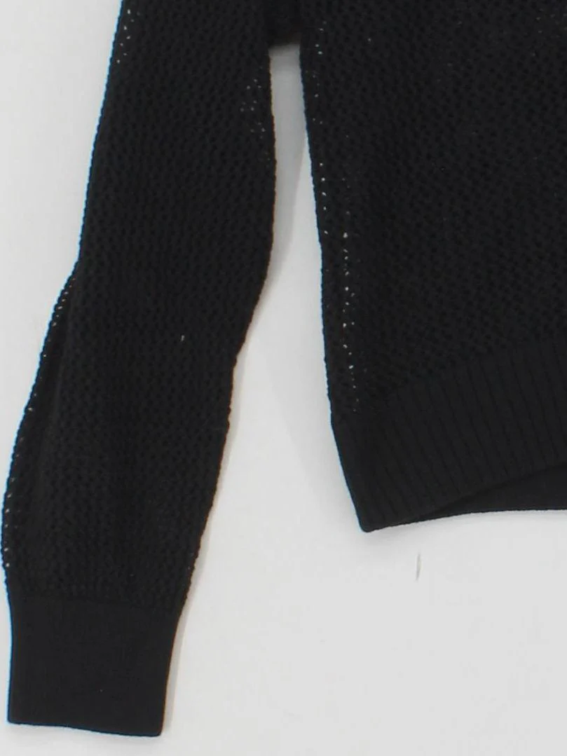 Uniqlo Women's Cardigan XS Black 100% Cotton V-Neck Cardigan - Image 4