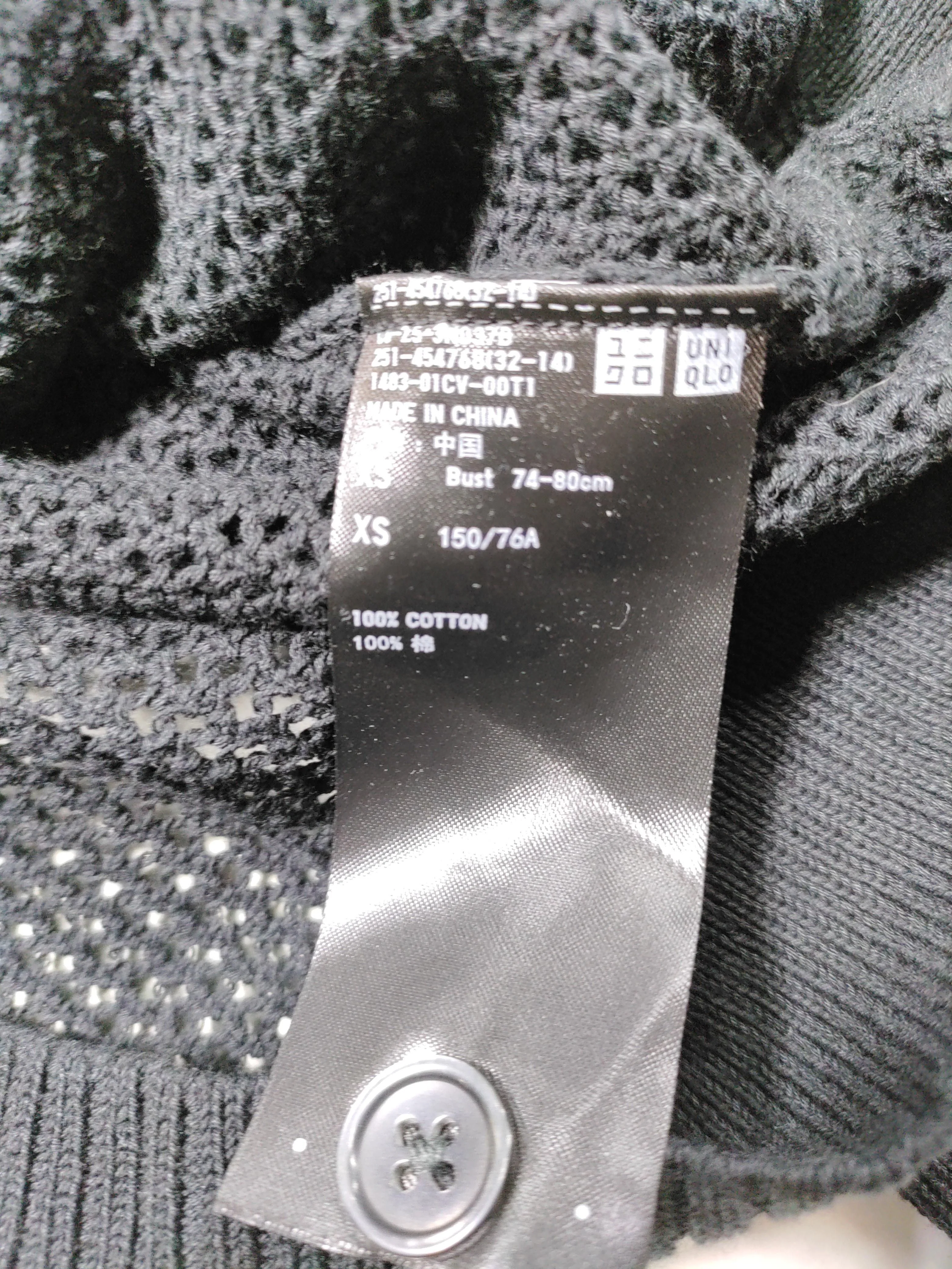 Uniqlo Women's Cardigan XS Black 100% Cotton V-Neck Cardigan - Image 6
