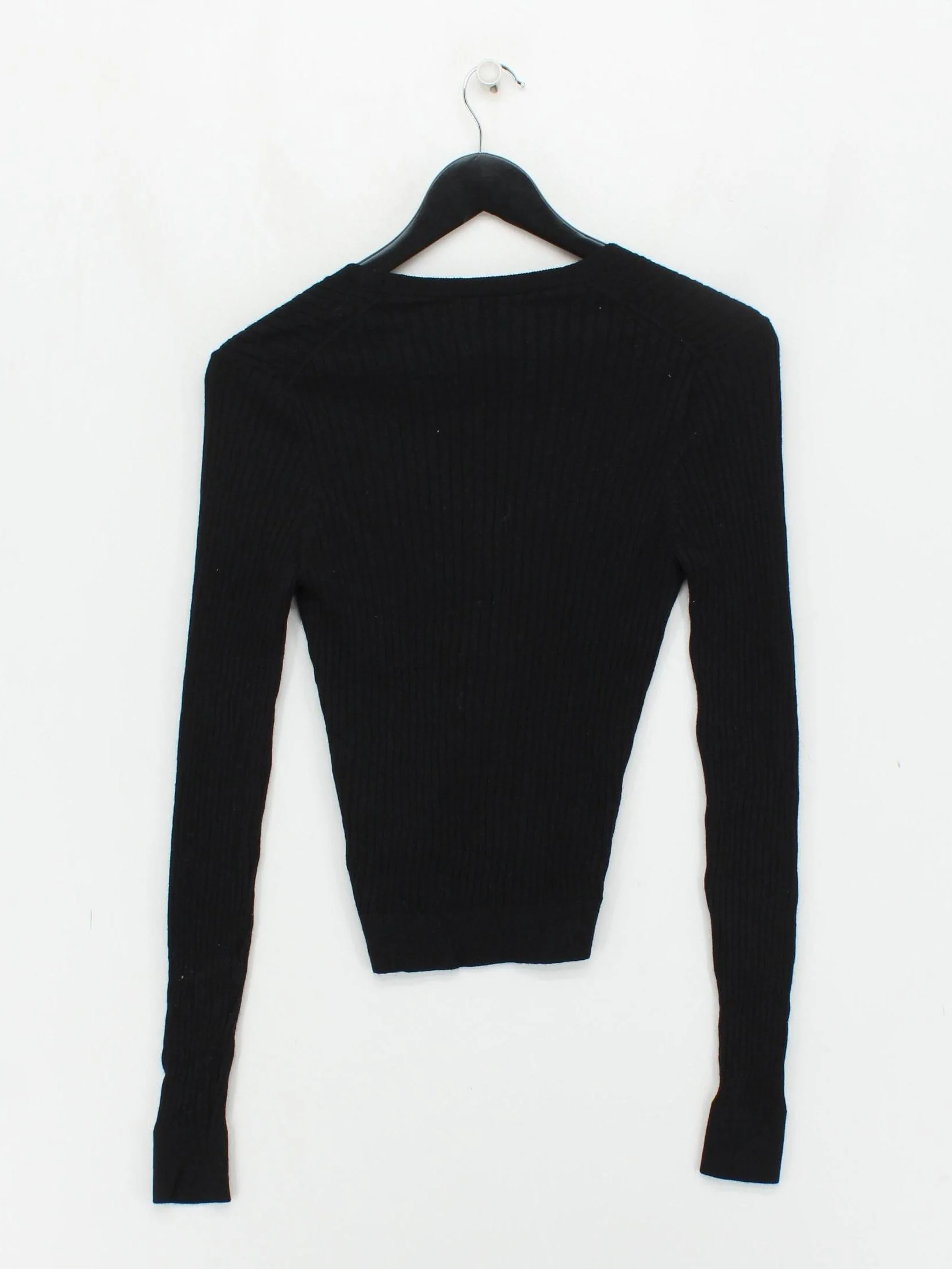 Uniqlo Women's Cardigan XS Black 100% Wool V-Neck Cardigan - Image 2