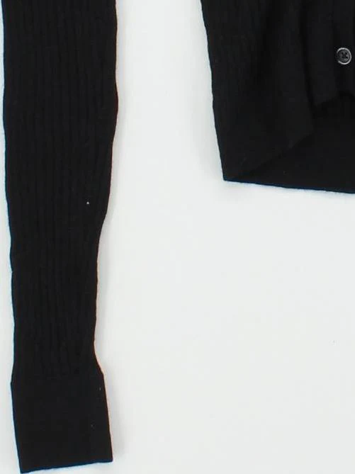 Uniqlo Women's Cardigan XS Black 100% Wool V-Neck Cardigan - Image 4