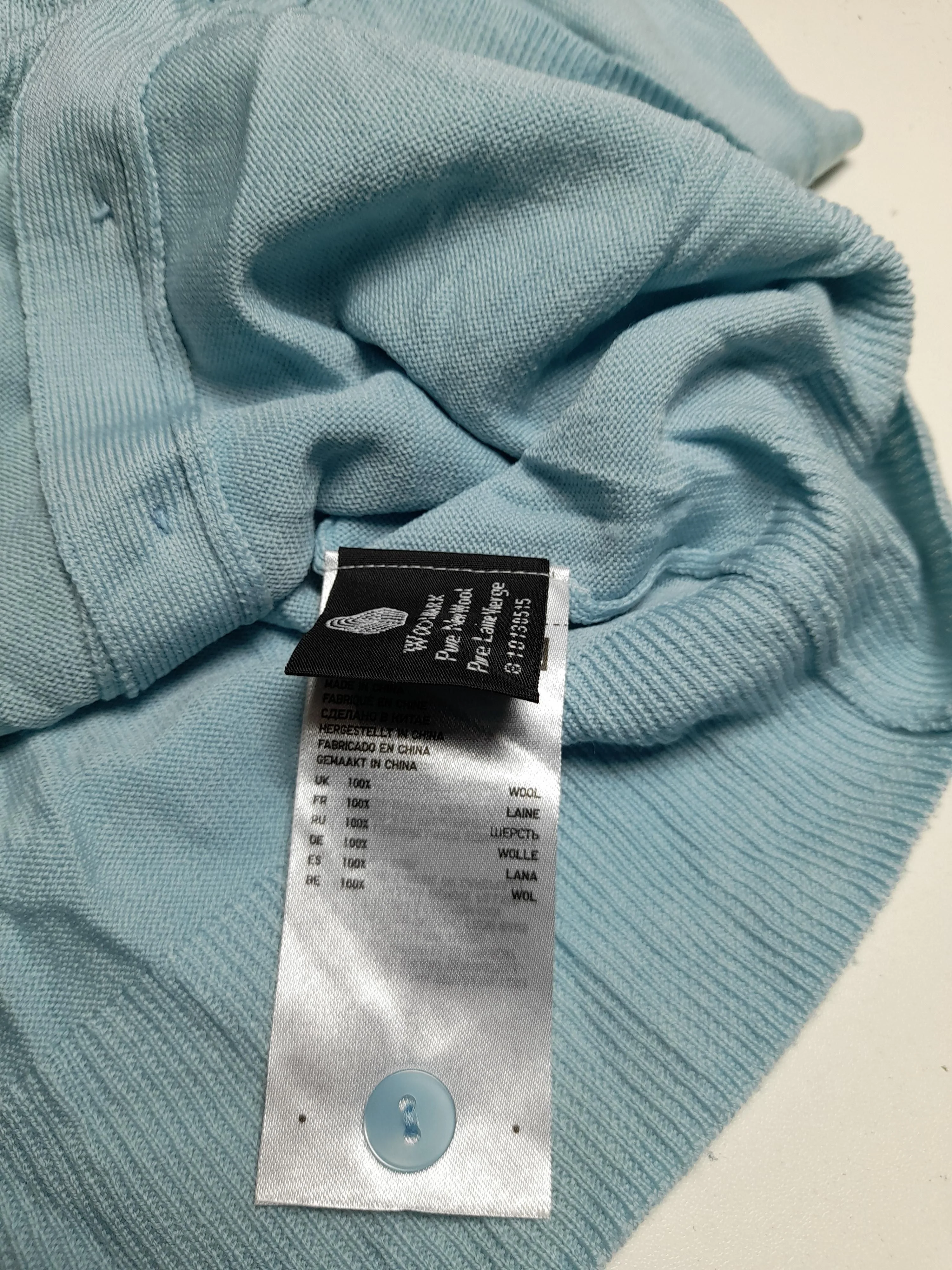 Uniqlo Women's Cardigan XS Blue 100% Wool Round Neck Cardigan - Image 6