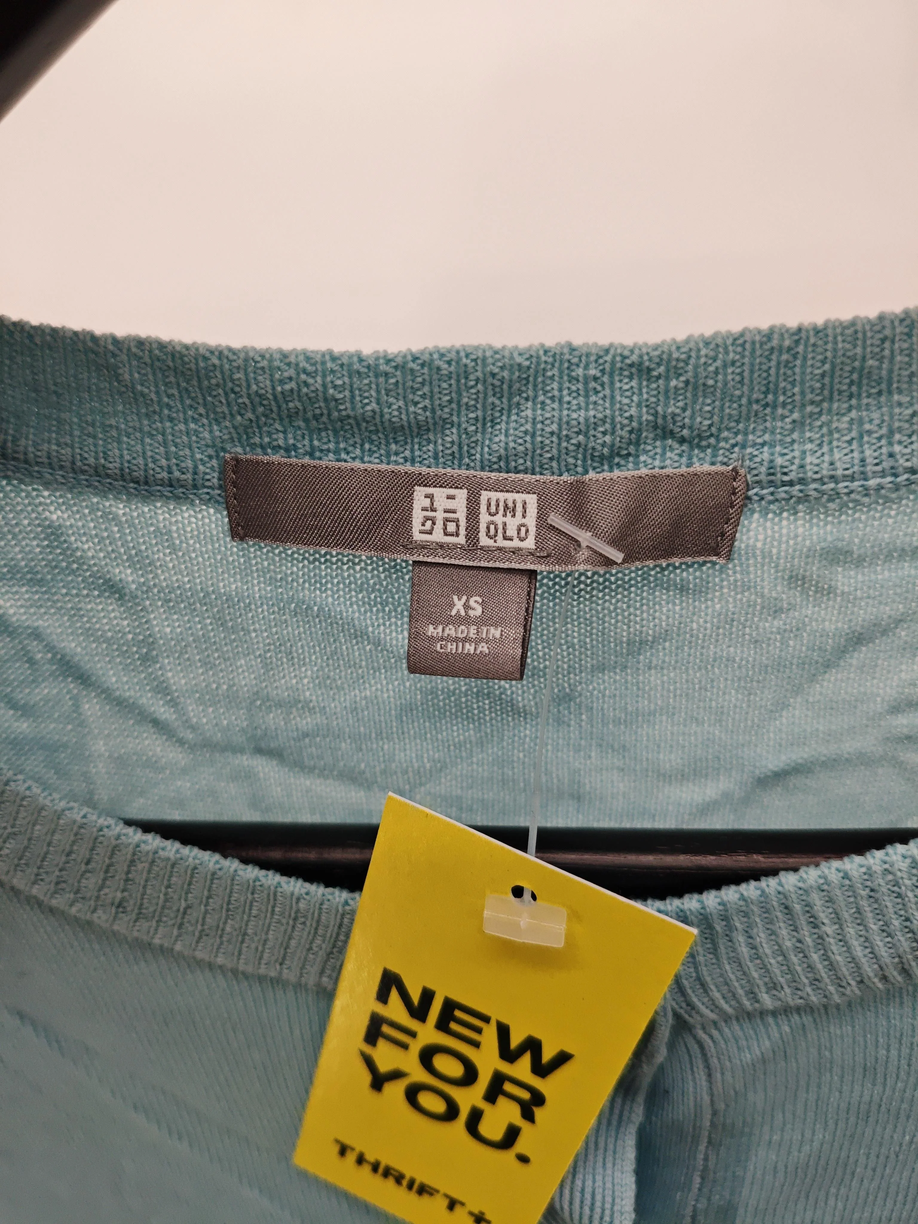 Uniqlo Women's Cardigan XS Blue 100% Wool Round Neck Cardigan - Image 7