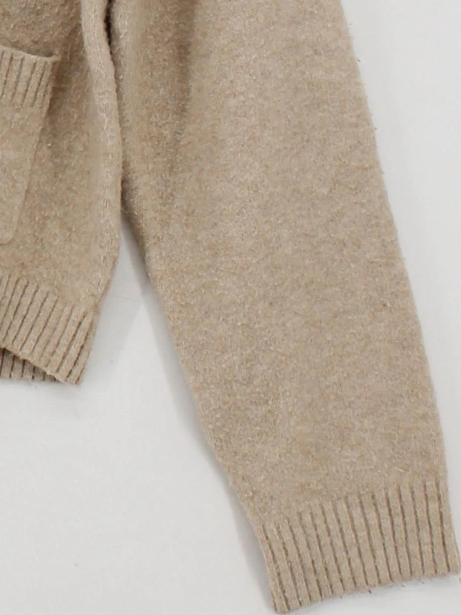 Uniqlo Women's Cardigan XS Tan Acrylic with Polyamide, Wool, Elastane Cardigan - Image 4