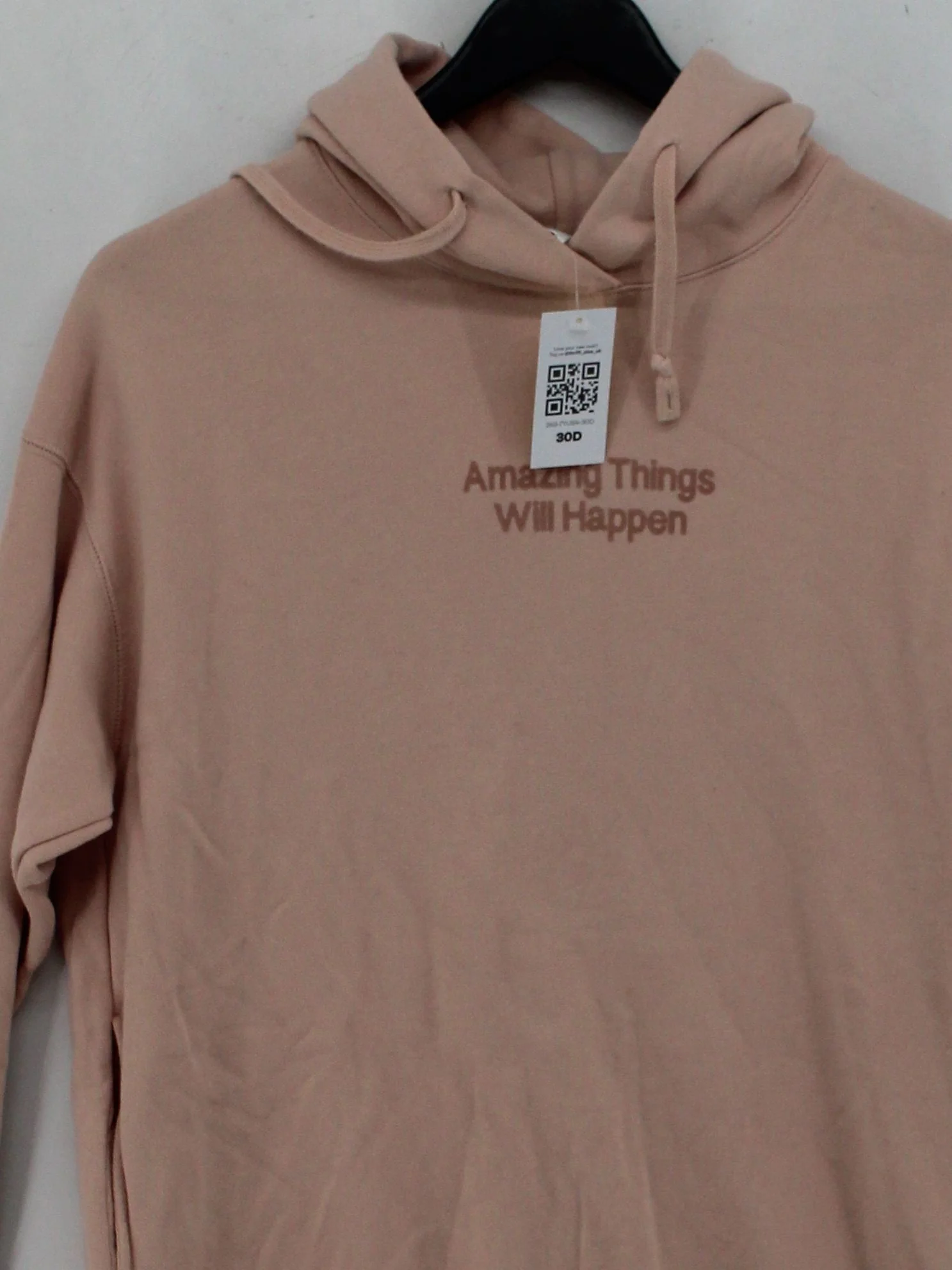 Uniqlo Women's Hoodie S Cream Cotton with Polyester Pullover - Image 3