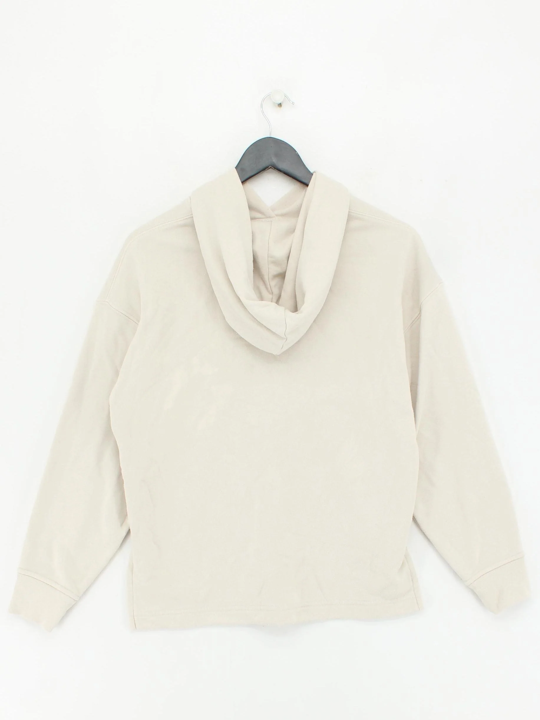 Uniqlo Women's Hoodie S Cream Cotton with Polyester Pullover - Image 2