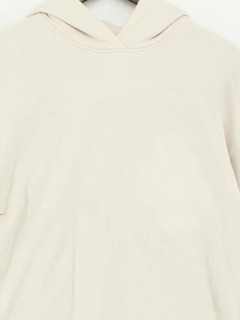 Uniqlo Women's Hoodie S Cream Cotton with Polyester Pullover - Image 3