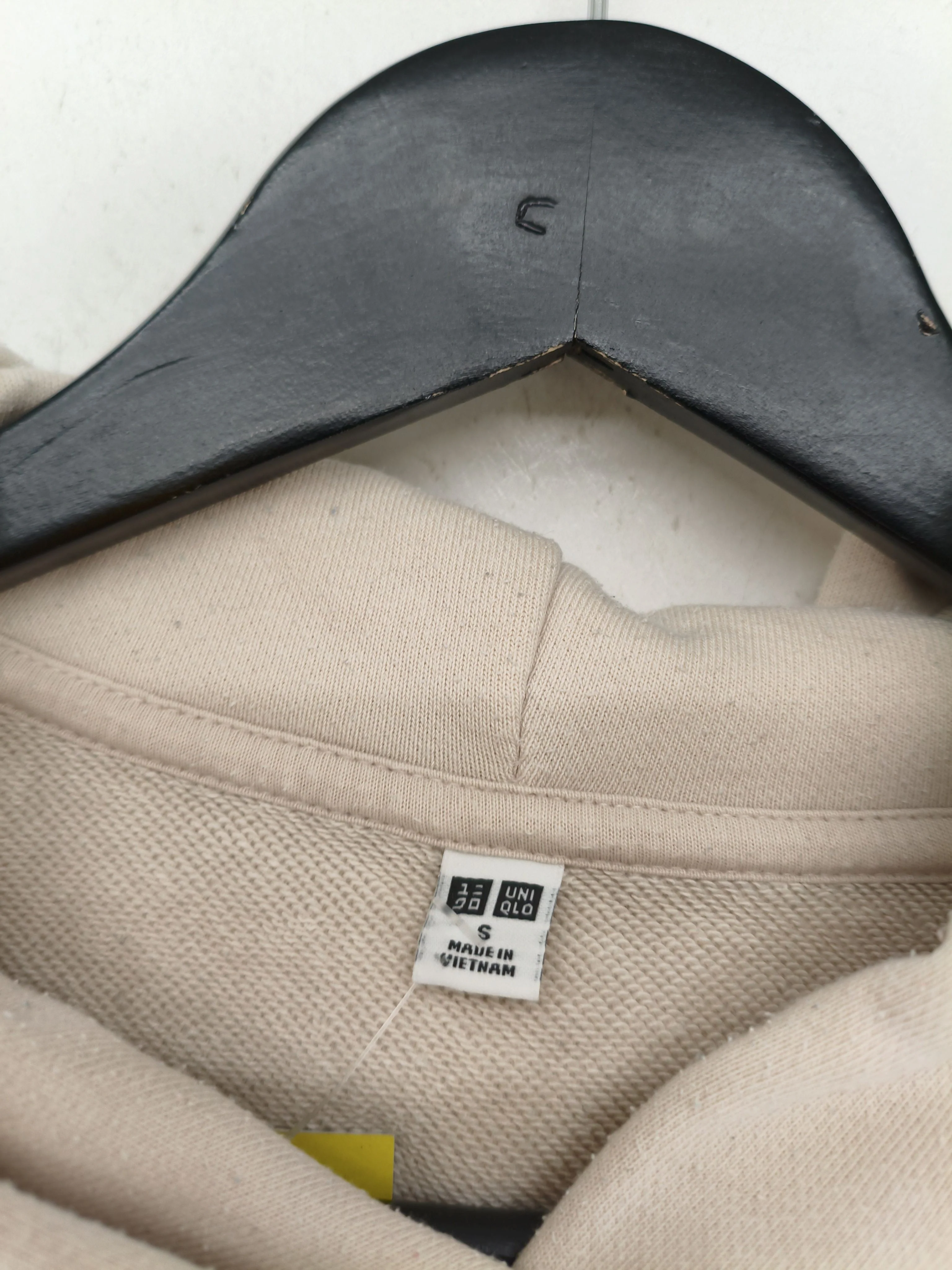 Uniqlo Women's Hoodie S Cream Cotton with Polyester Pullover - Image 5
