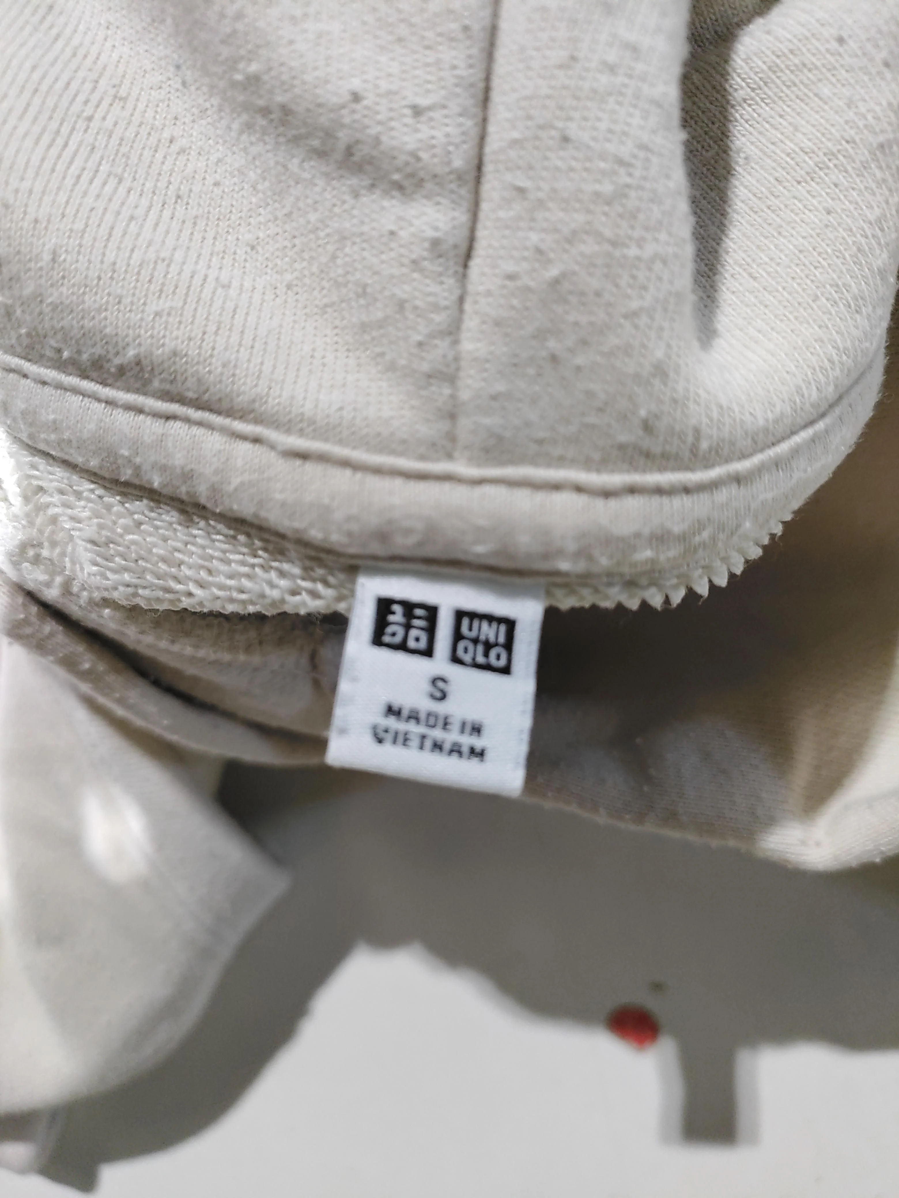 Uniqlo Women's Hoodie S Cream Cotton with Polyester Pullover - Image 7