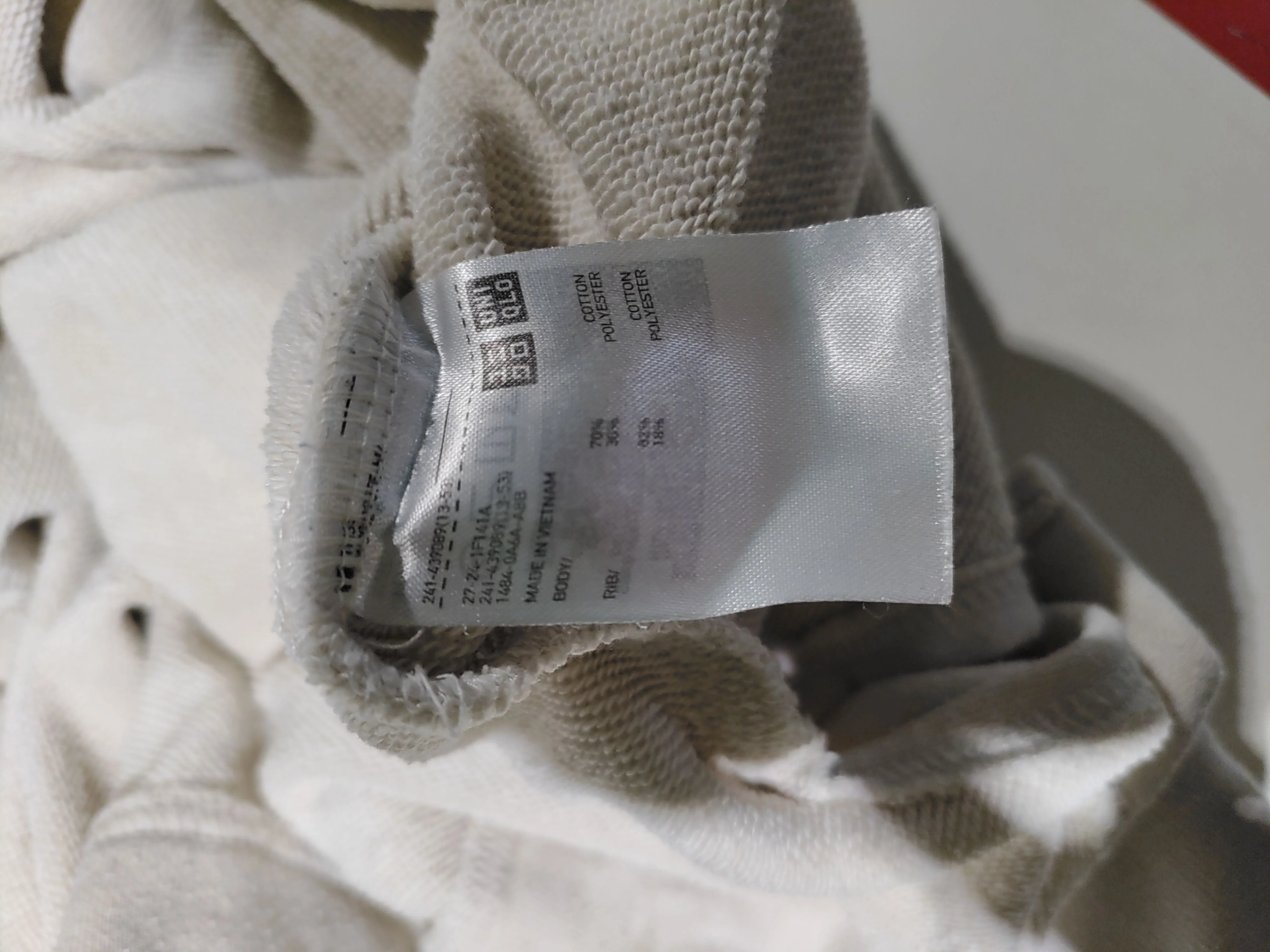 Uniqlo Women's Hoodie S Cream Cotton with Polyester Pullover - Image 8