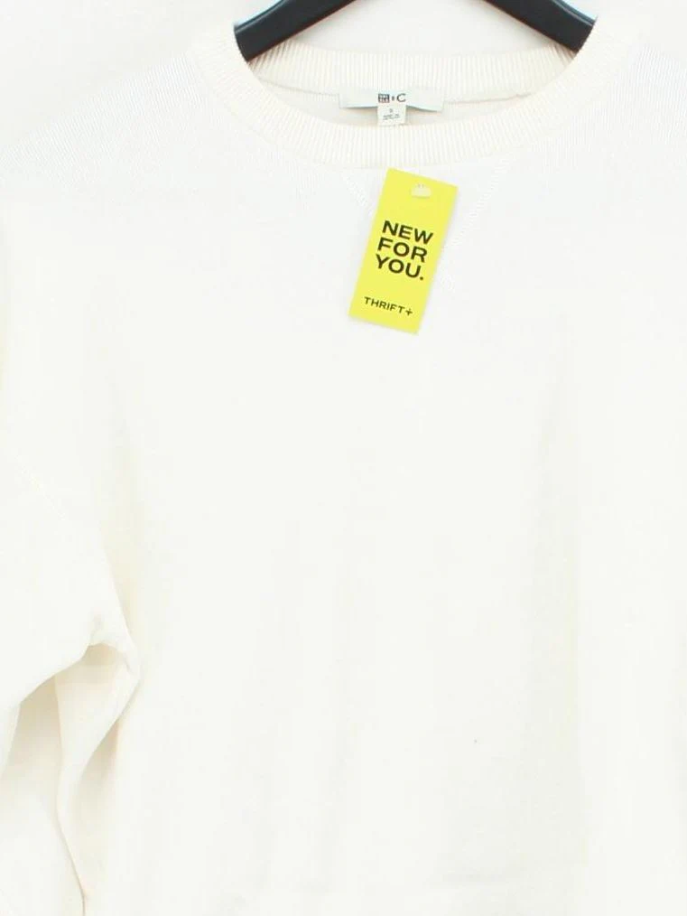 Uniqlo Women's Hoodie S White 100% Other Pullover - Image 3
