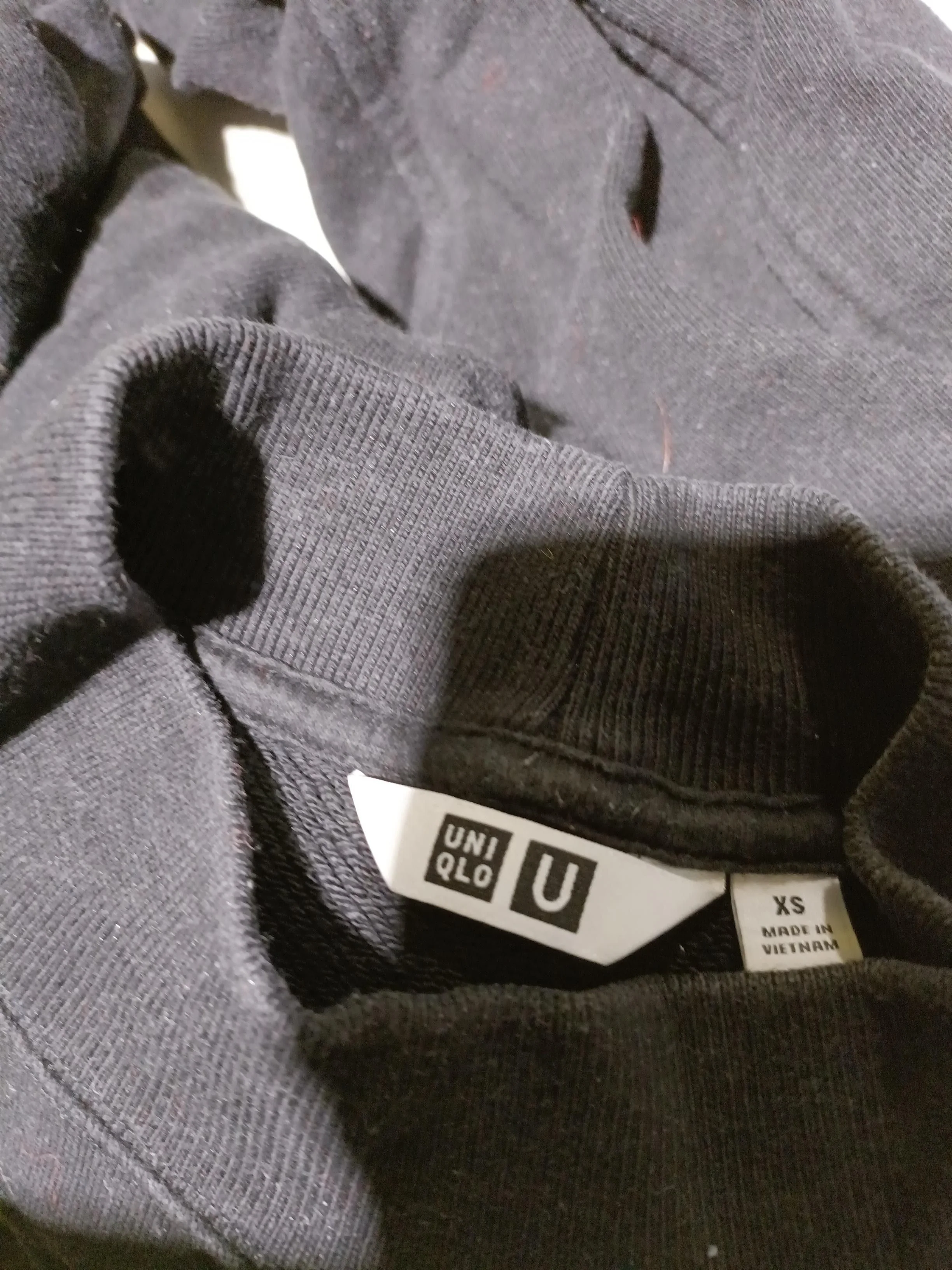 Uniqlo Women's Hoodie XS Black Cotton with Polyester Pullover - Image 6