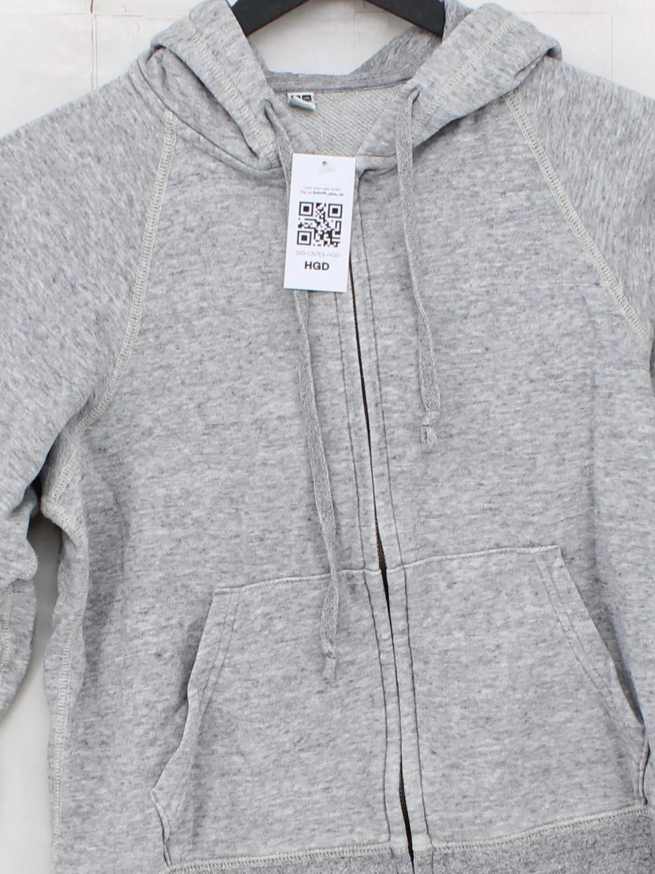 Uniqlo Women's Hoodie XS Grey Cotton with Polyester Pullover - Image 3