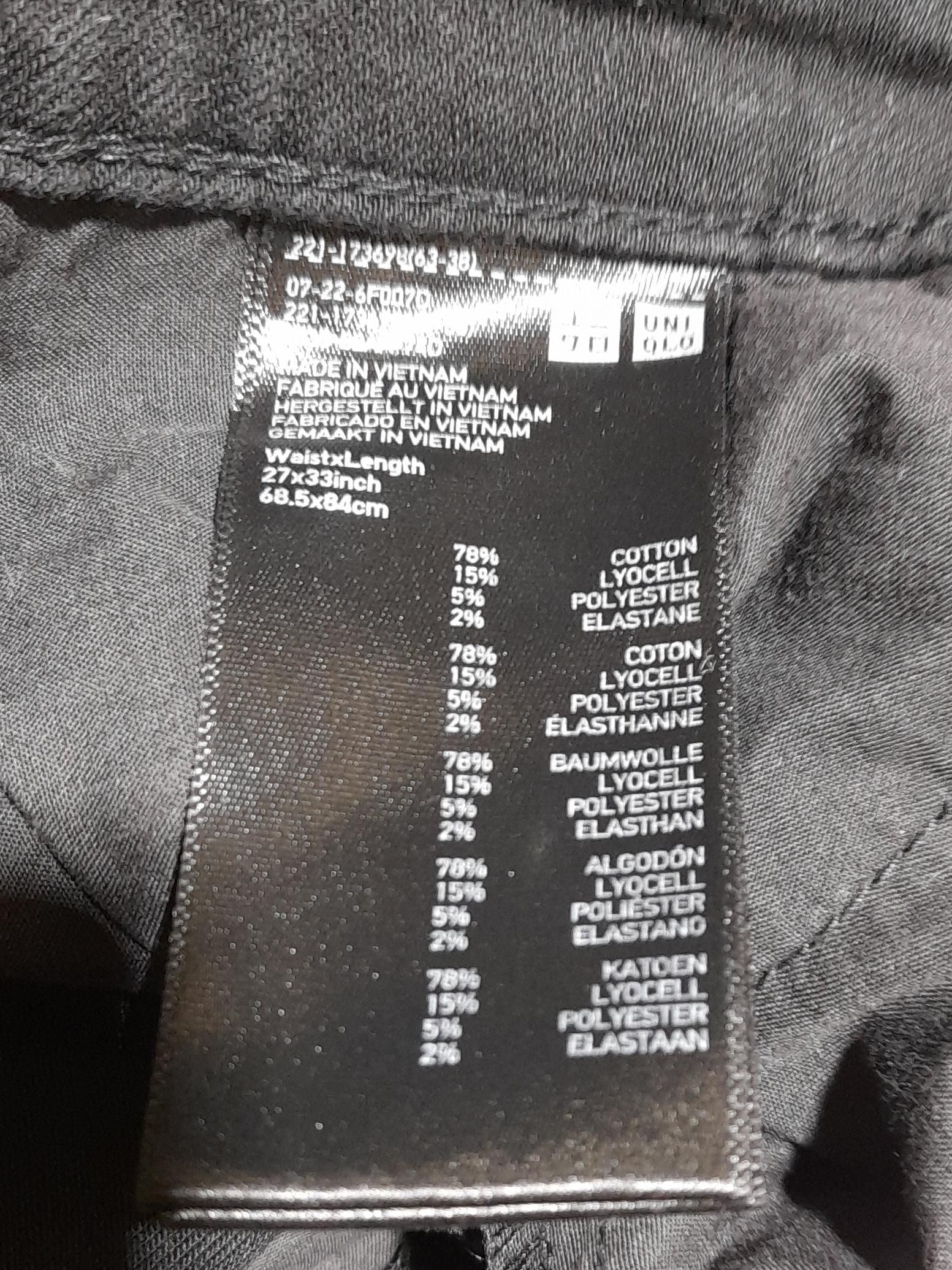 Uniqlo Women's Jeans W 27 in Black Cotton - Image 8