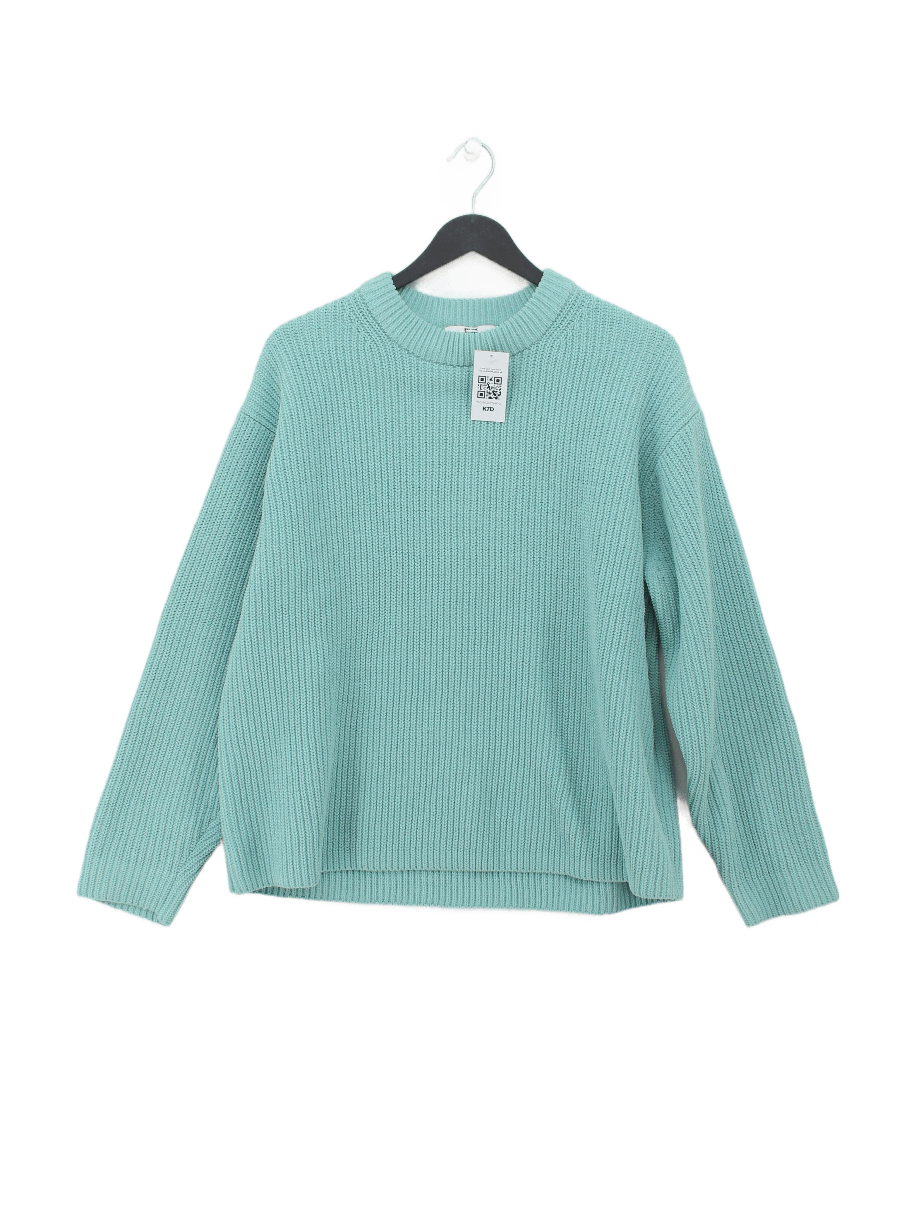 Uniqlo Women's Jumper L Blue 100% Other Crew Neck Pullover