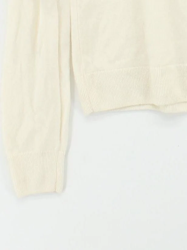 Uniqlo Women's Jumper M Cream 100% Cashmere Roll Neck Pullover - Image 4