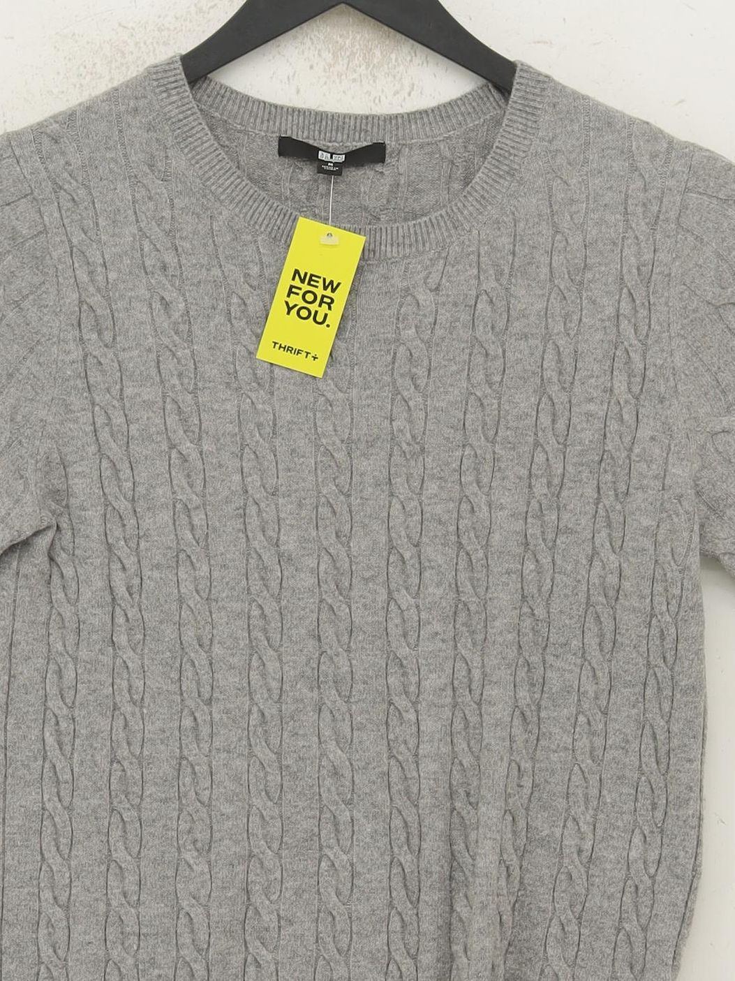 Uniqlo Women's Jumper M Grey Cotton with Polyester, Polyamide, Elastane Pullover - Image 3