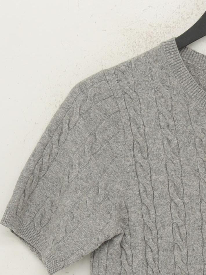 Uniqlo Women's Jumper M Grey Cotton with Polyester, Polyamide, Elastane Pullover - Image 4