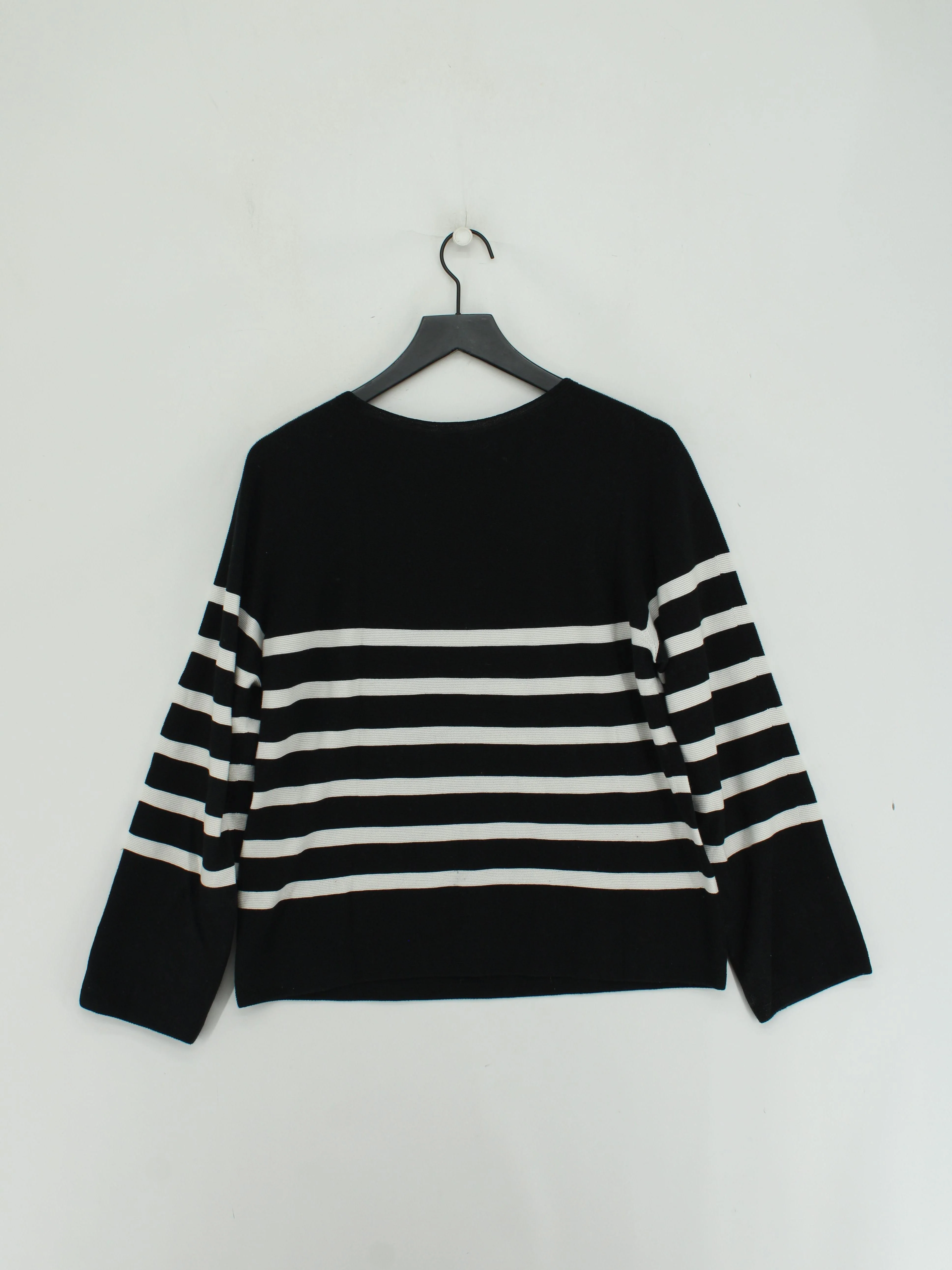 Uniqlo Women's Jumper M Multi Striped 100% Cotton Round Neck Pullover - Image 2