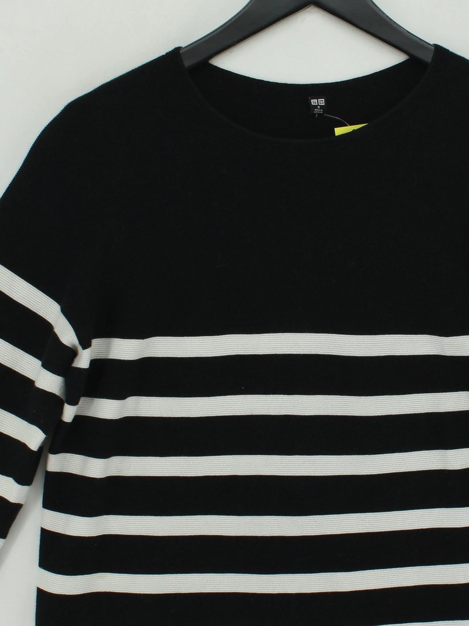 Uniqlo Women's Jumper M Multi Striped 100% Cotton Round Neck Pullover - Image 3