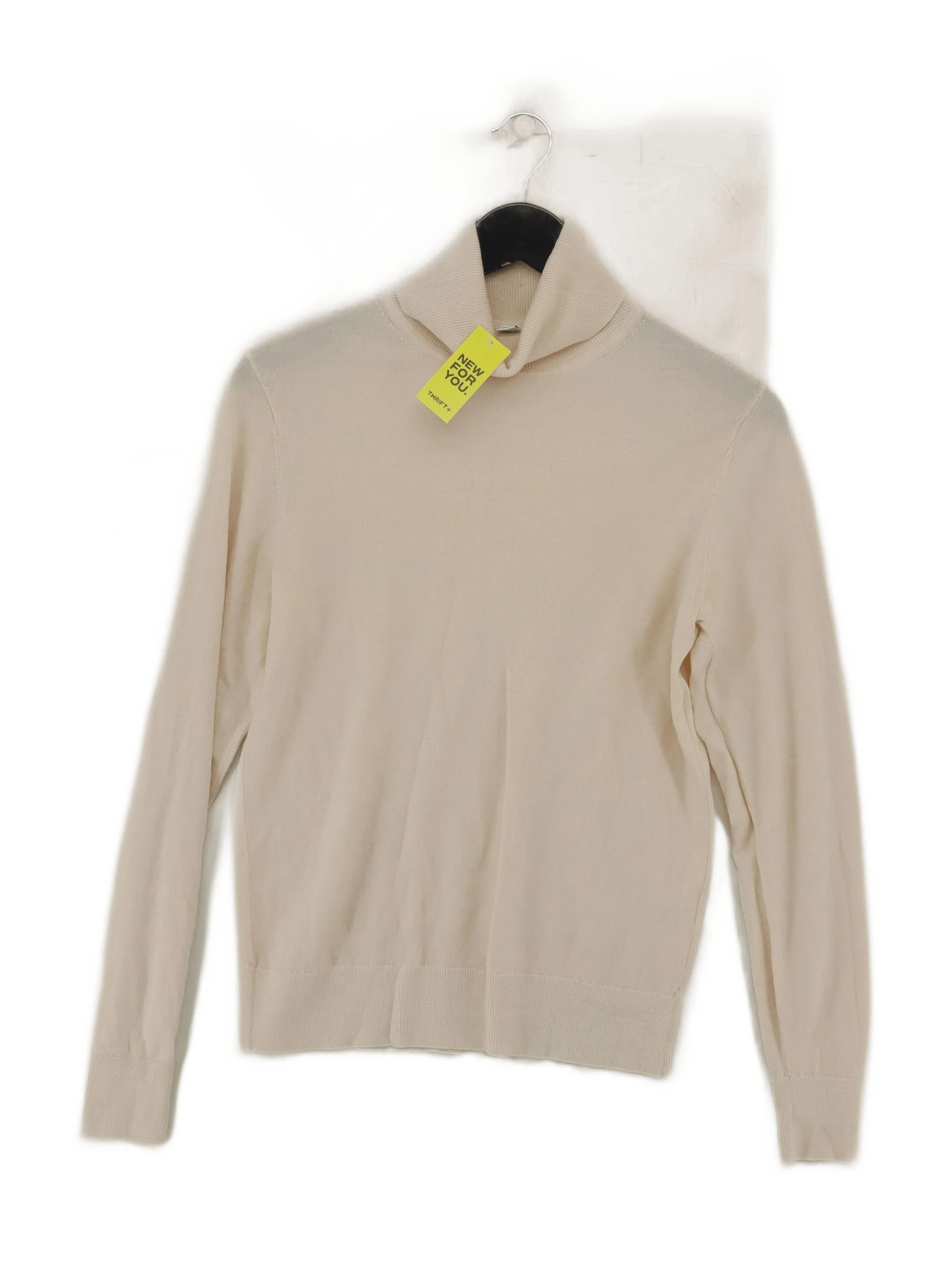 Uniqlo Women's Jumper S Cream 100% Other Roll Neck Pullover