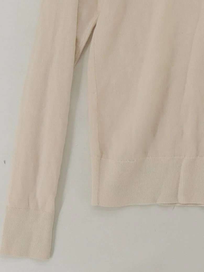 Uniqlo Women's Jumper S Cream 100% Other Roll Neck Pullover - Image 4