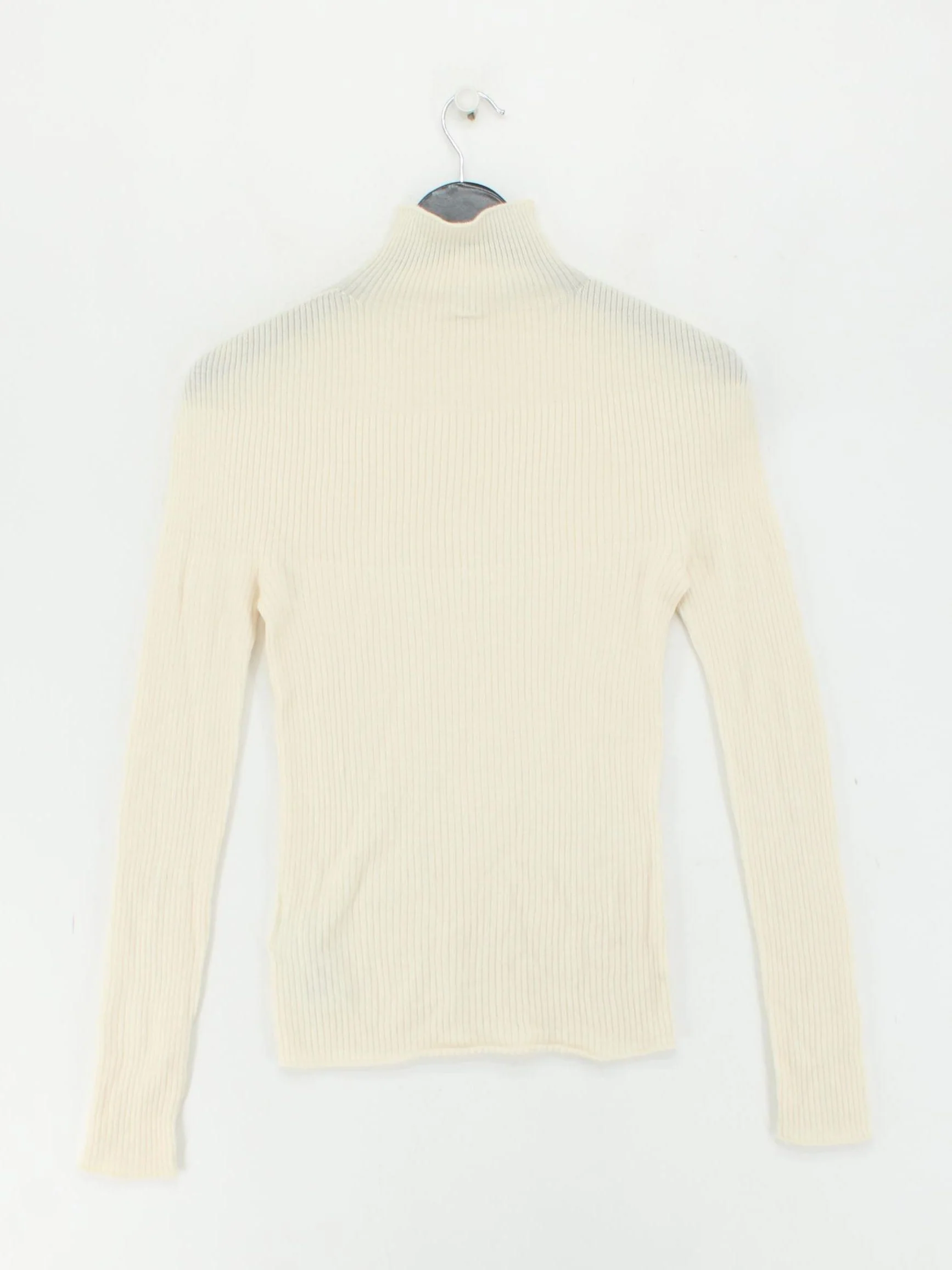 Uniqlo Women's Jumper S Cream 100% Wool Roll Neck Pullover - Image 2