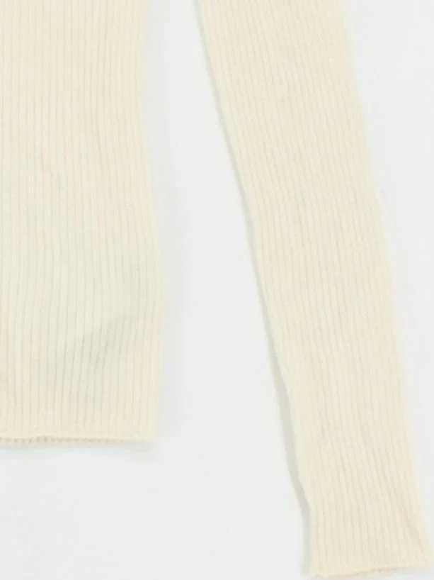 Uniqlo Women's Jumper S Cream 100% Wool Roll Neck Pullover - Image 4