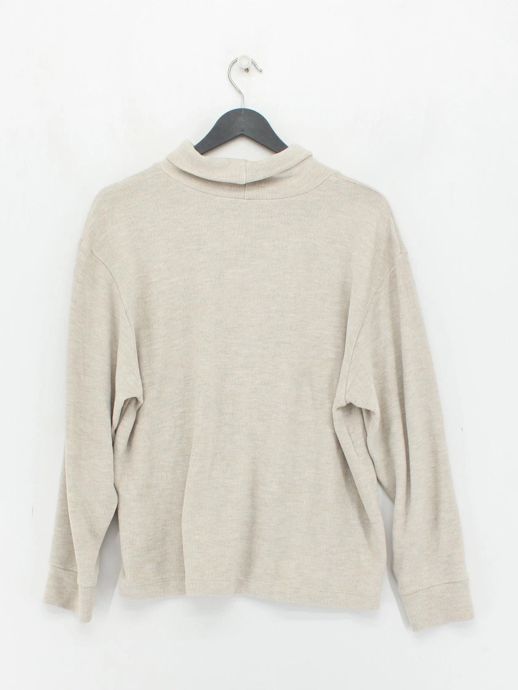Uniqlo Women's Jumper S Cream Acrylic with Polyester Roll Neck Pullover - Image 2