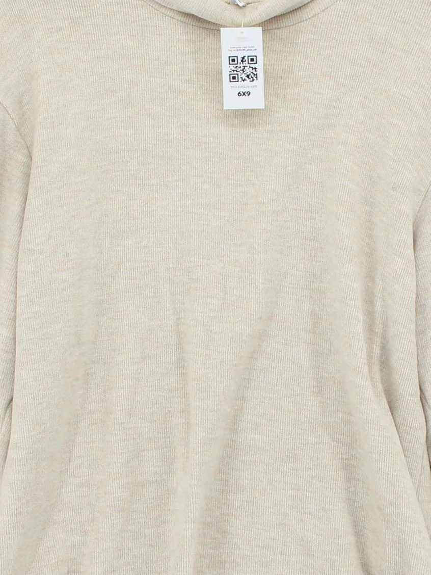 Uniqlo Women's Jumper S Cream Acrylic with Polyester Roll Neck Pullover - Image 3