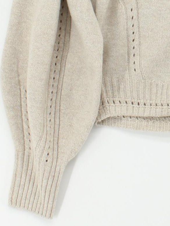 Uniqlo Women's Jumper S Cream Wool with Acrylic, Polyamide Square Neck Pullover - Image 4