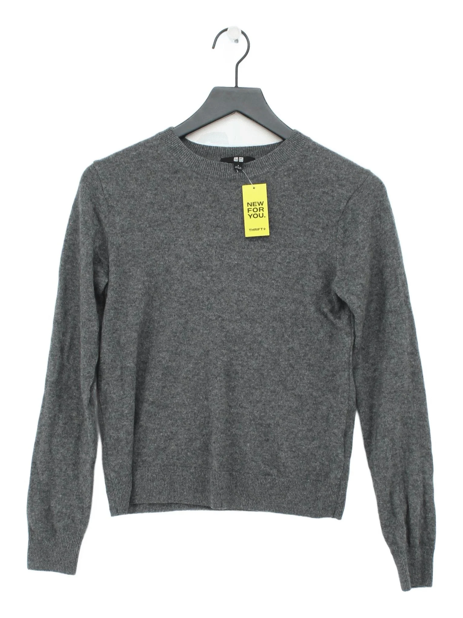 Uniqlo Women's Jumper S Grey 100% Cashmere Crew Neck Pullover