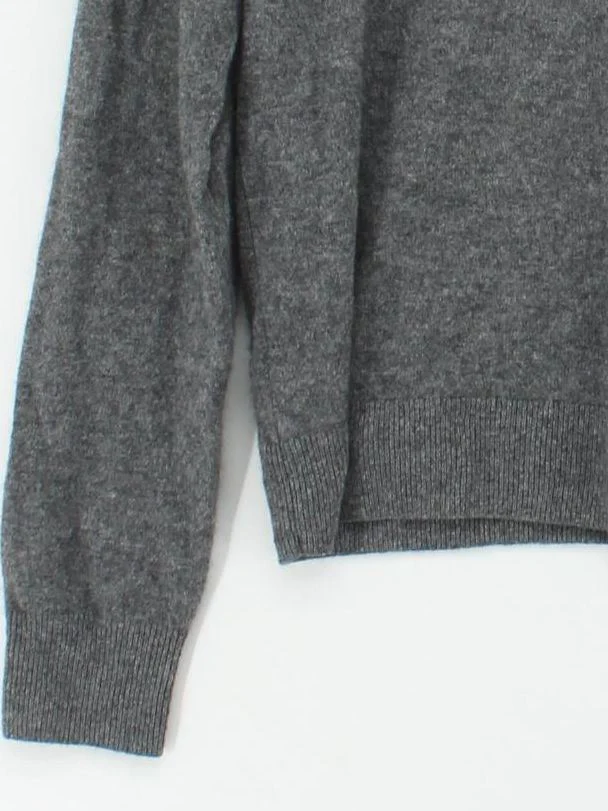 Uniqlo Women's Jumper S Grey 100% Cashmere Crew Neck Pullover - Image 4