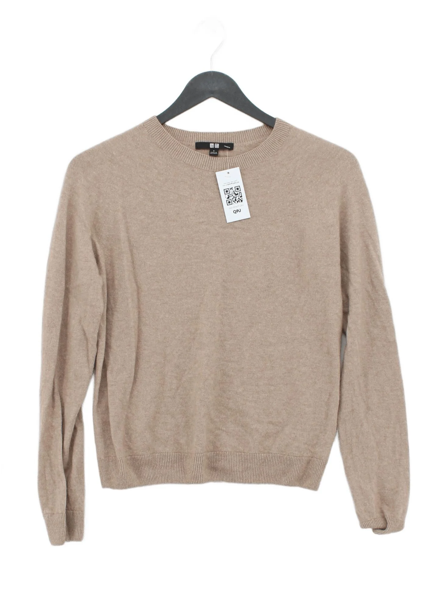 Uniqlo Women's Jumper S Tan 100% Cashmere Crew Neck Pullover